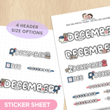 Snail Mail Monthly Header - Multiple Sizes (December)