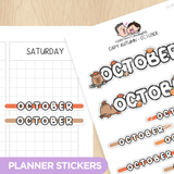 Capy Autumn - Months Planner Stickers