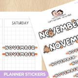 Capy Autumn - Months Planner Stickers