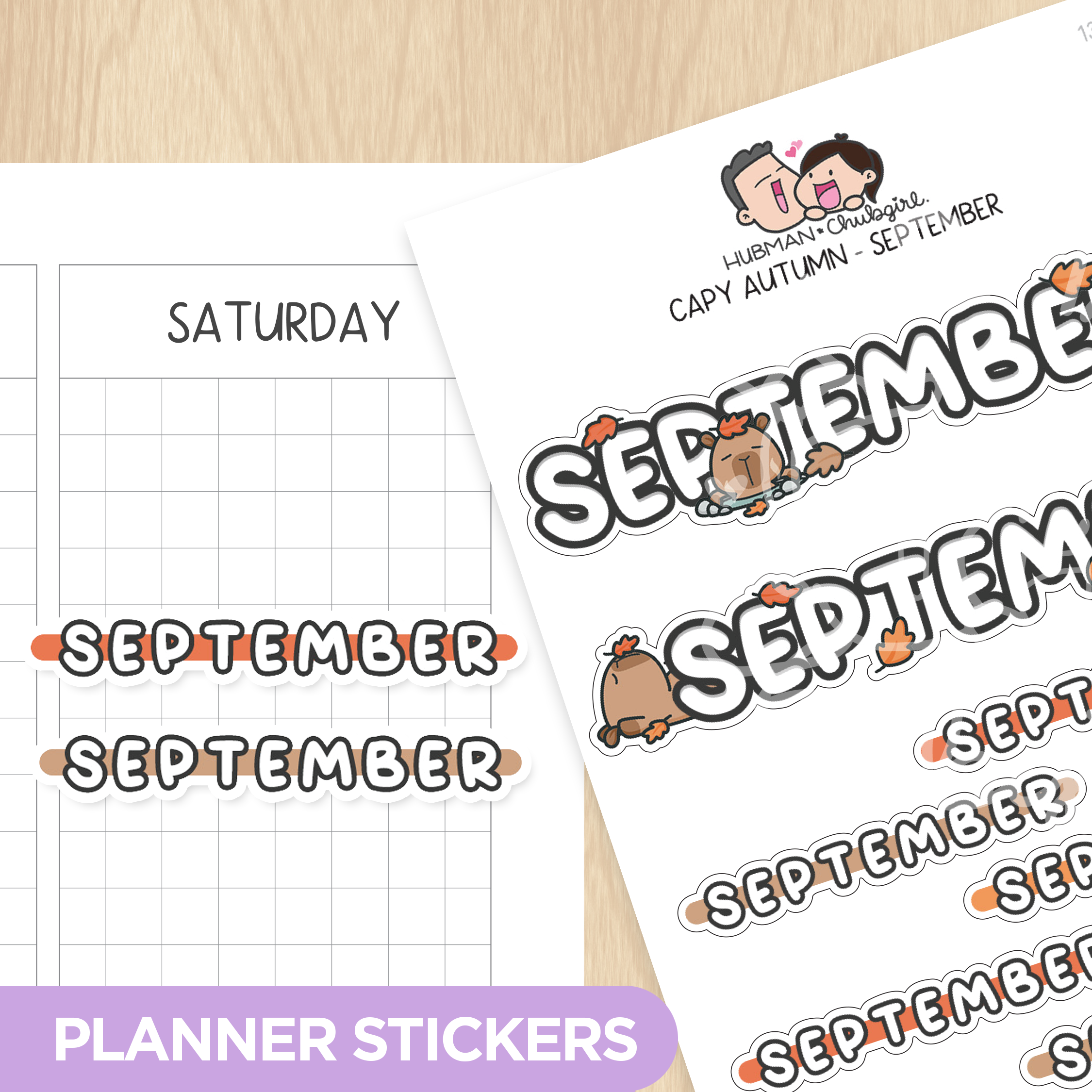 Capy Autumn - Months Planner Stickers