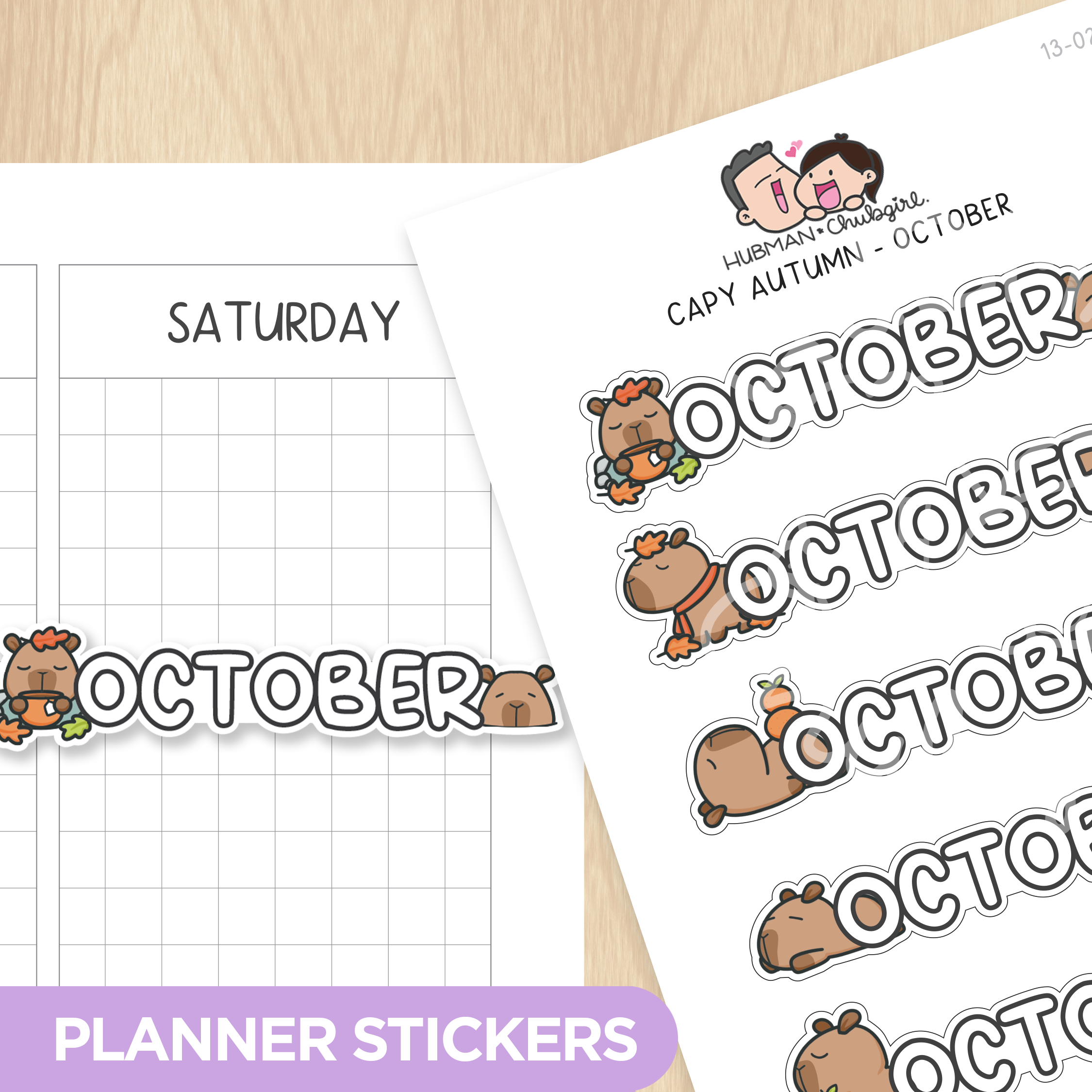 Capy Autumn - Months 2 Planner Stickers