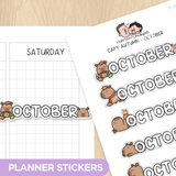 Capy Autumn - Months 2 Planner Stickers
