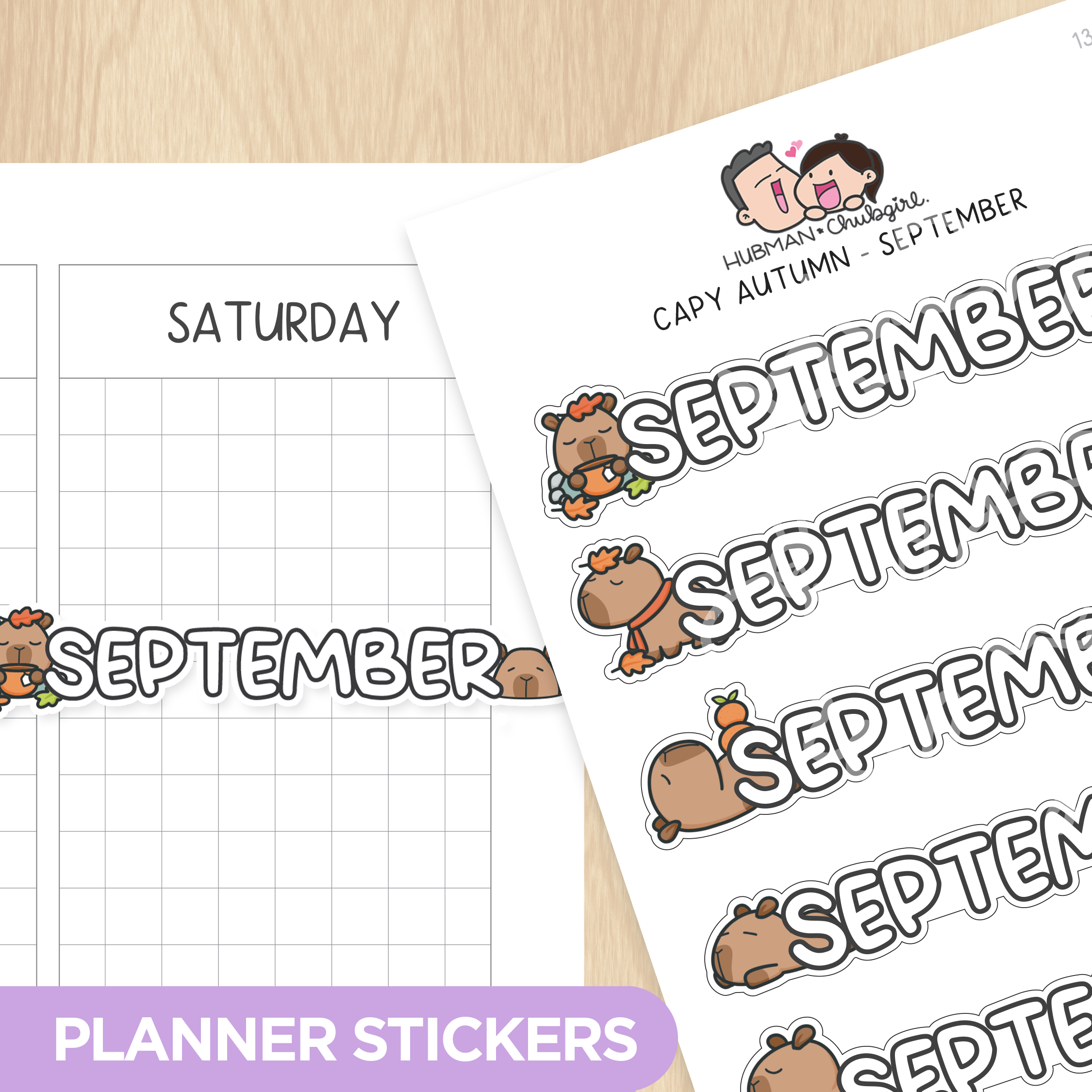 Capy Autumn - Months 2 Planner Stickers