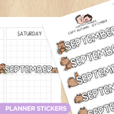 Capy Autumn - Months 2 Planner Stickers