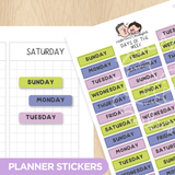Days of the Week - Froggy Sorcery Planner Stickers