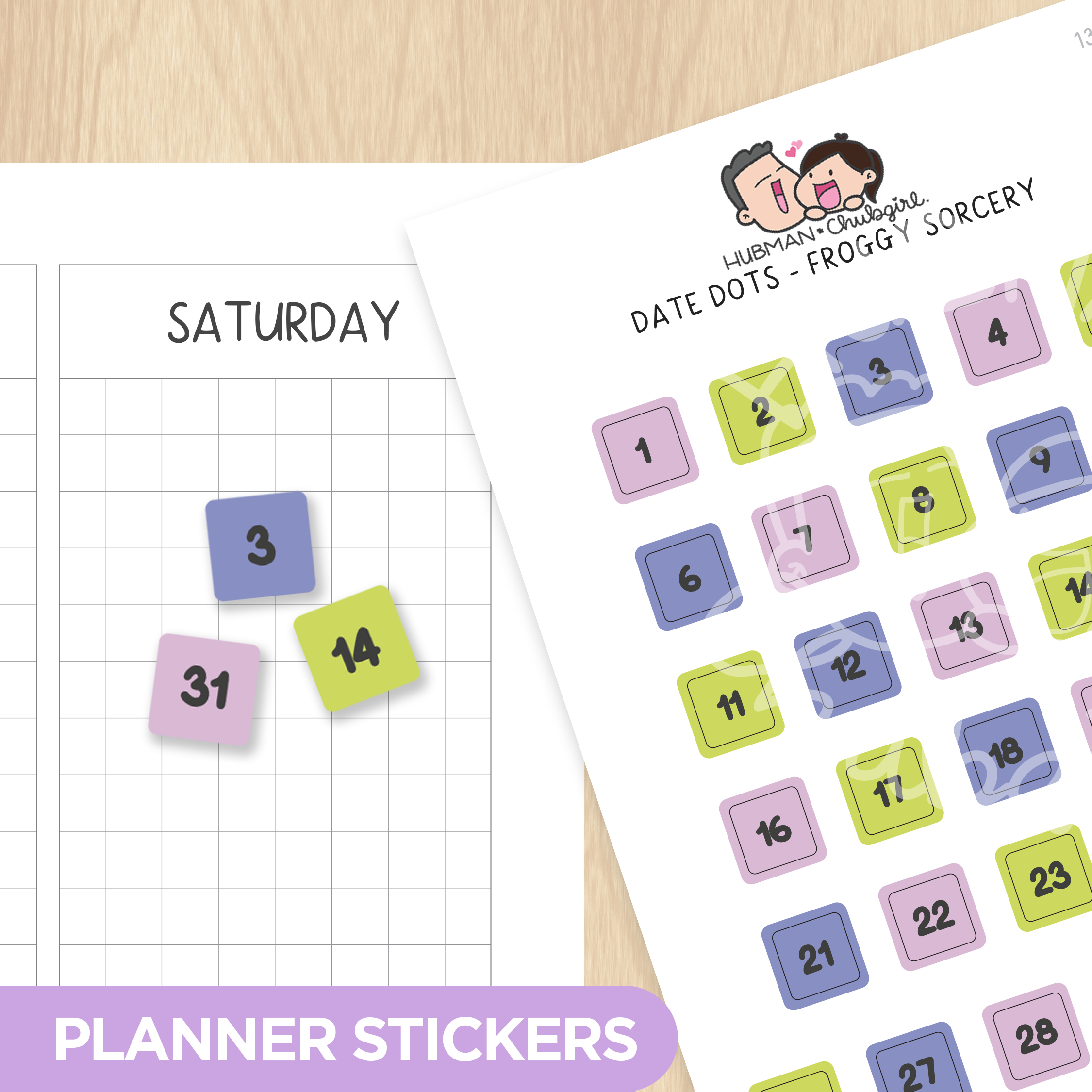Date Dots - Froggy Sorcery Planner Stickers
