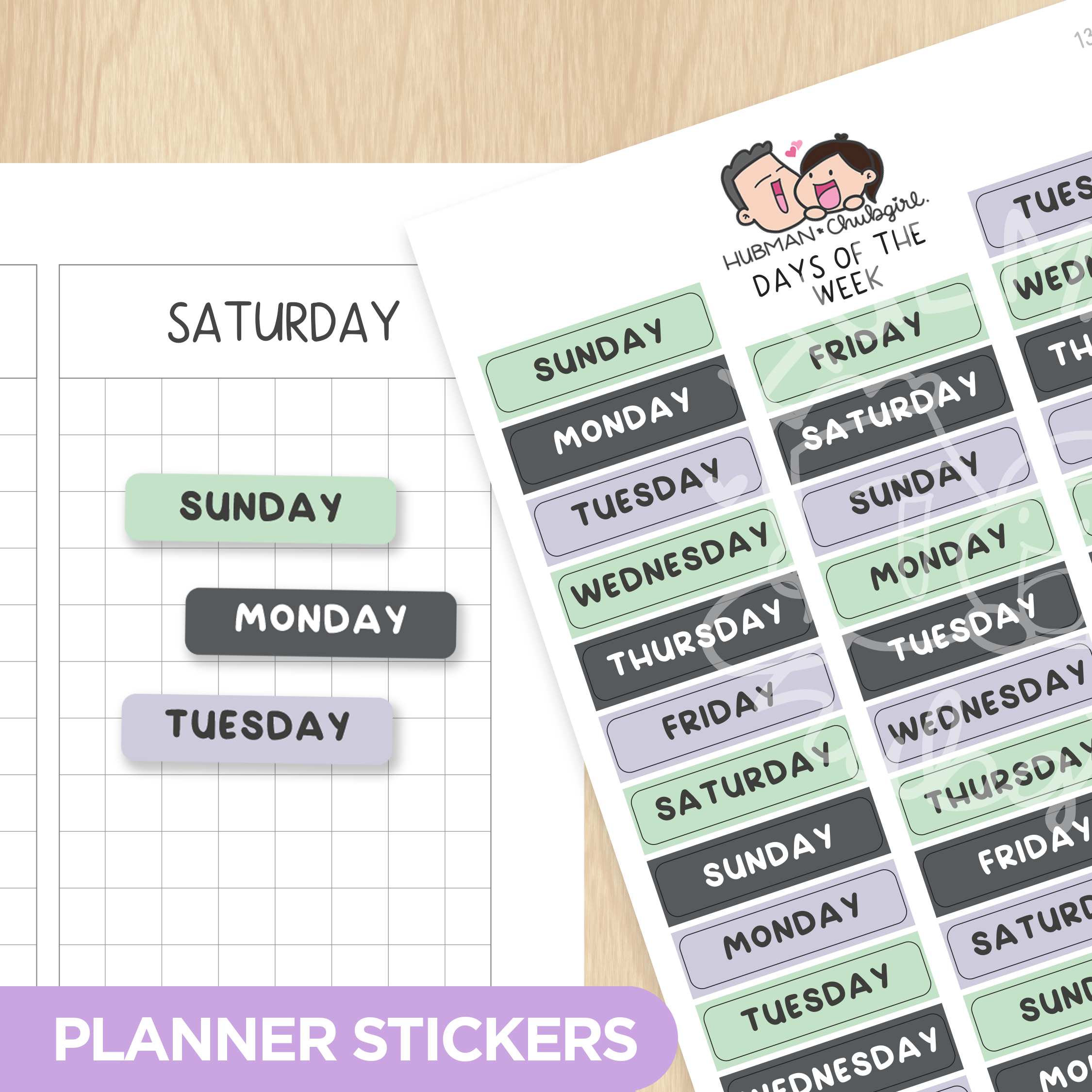 Days of the Week - Magic Potions Planner Stickers