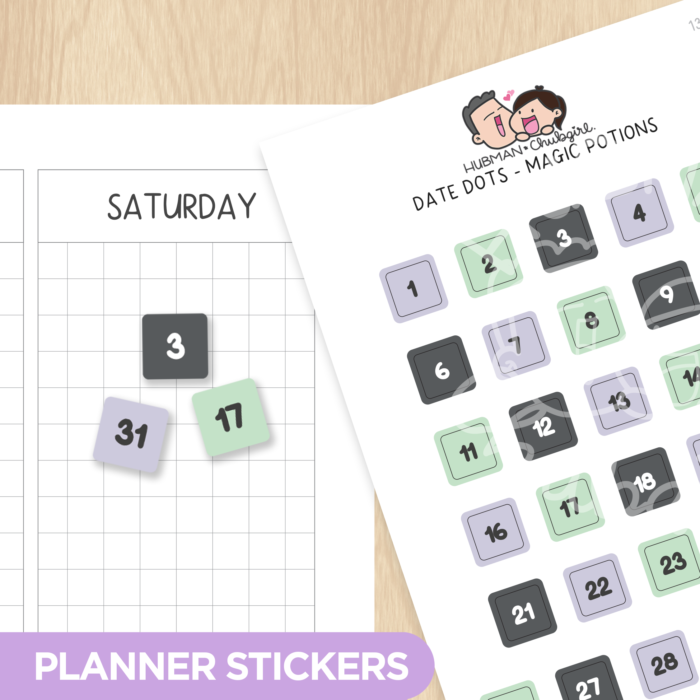 Date Dots - Magic Potions Planner Stickers