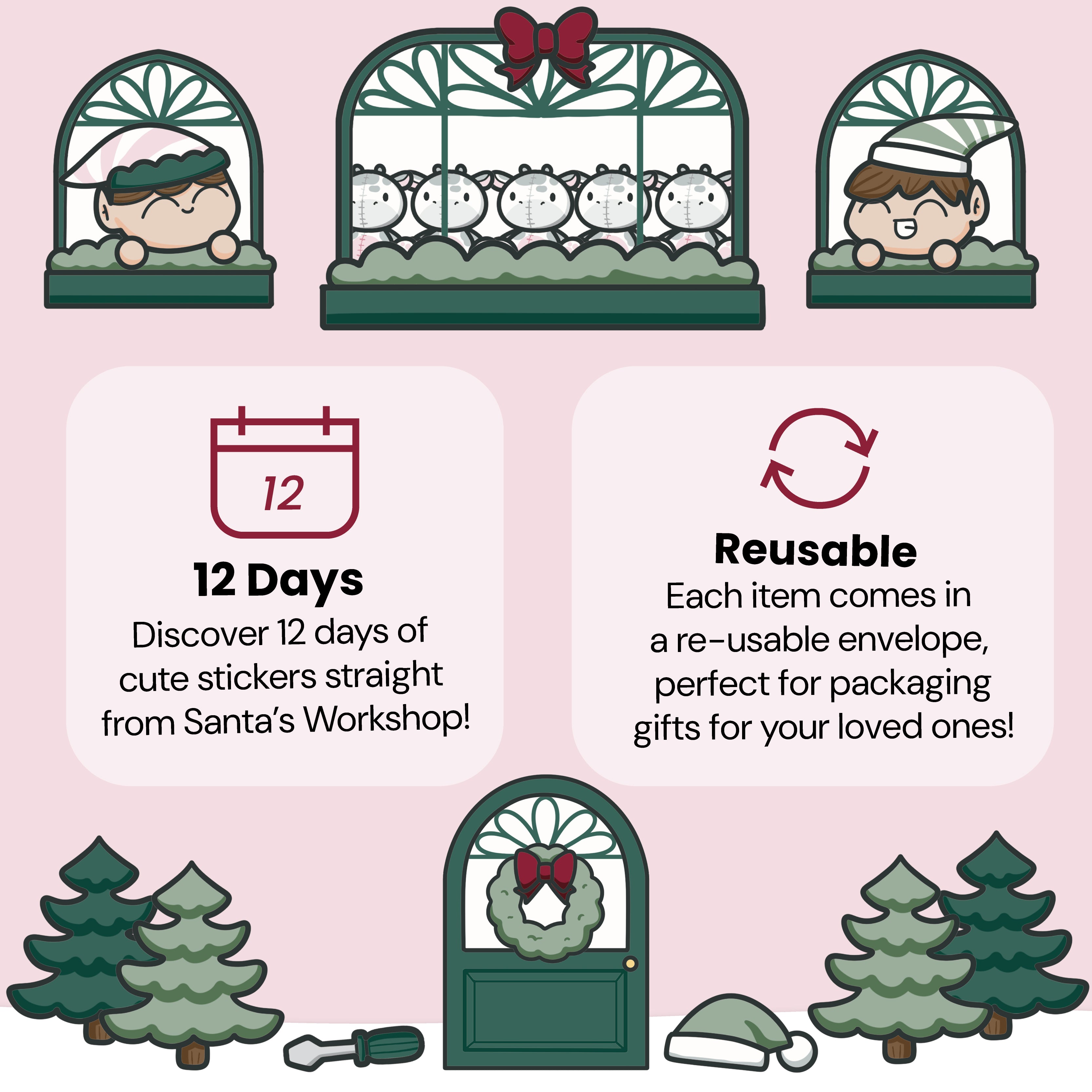 Santa's Workshop Sticker Advent Calendar