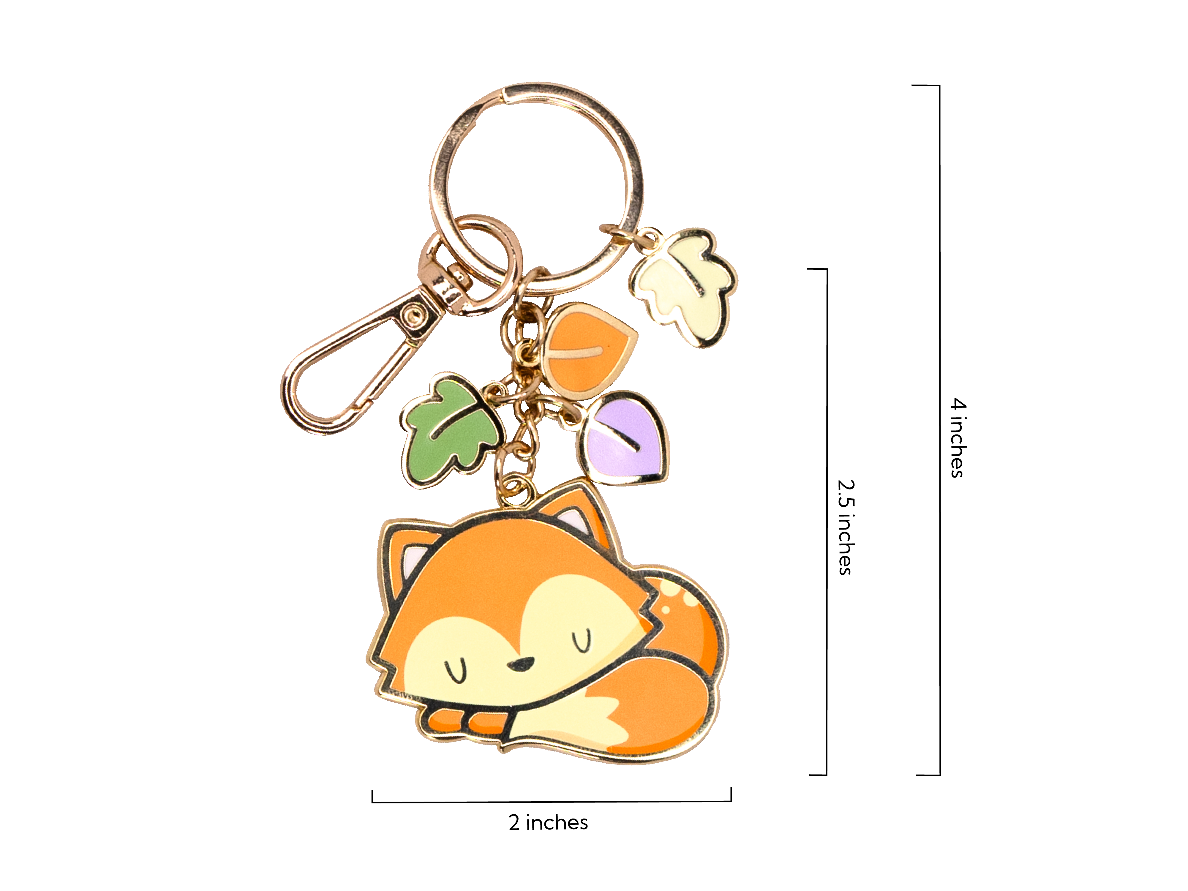 Autumn Fox Enamel Keychain