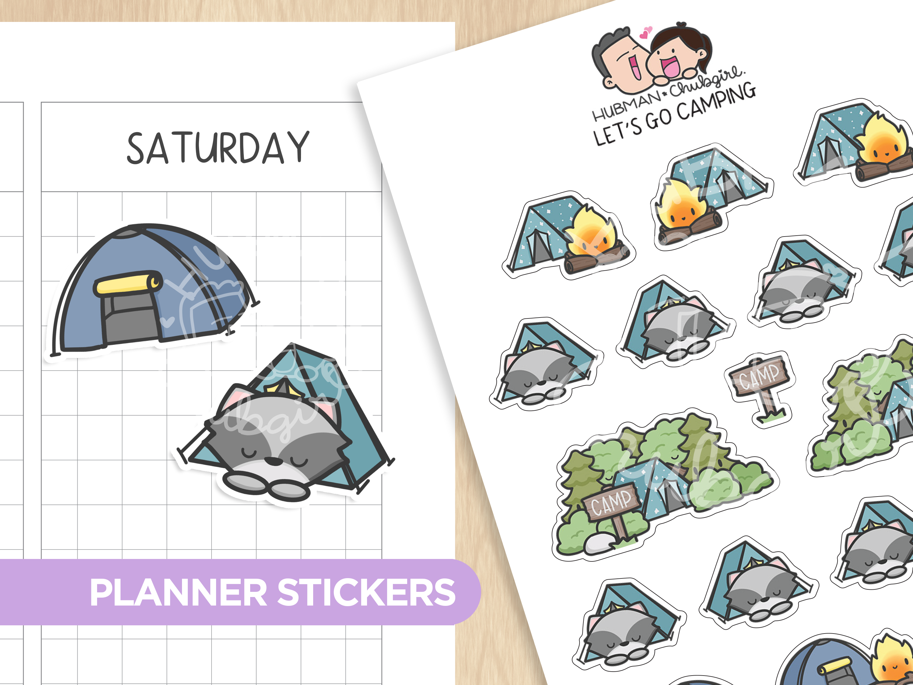 Happy Camping Sticker Set