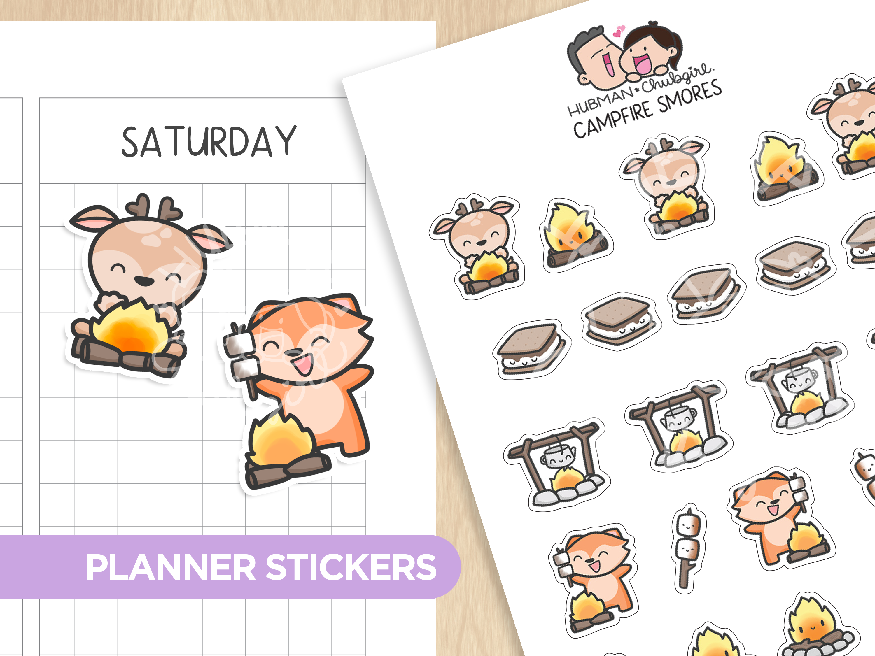 Happy Camping Sticker Set
