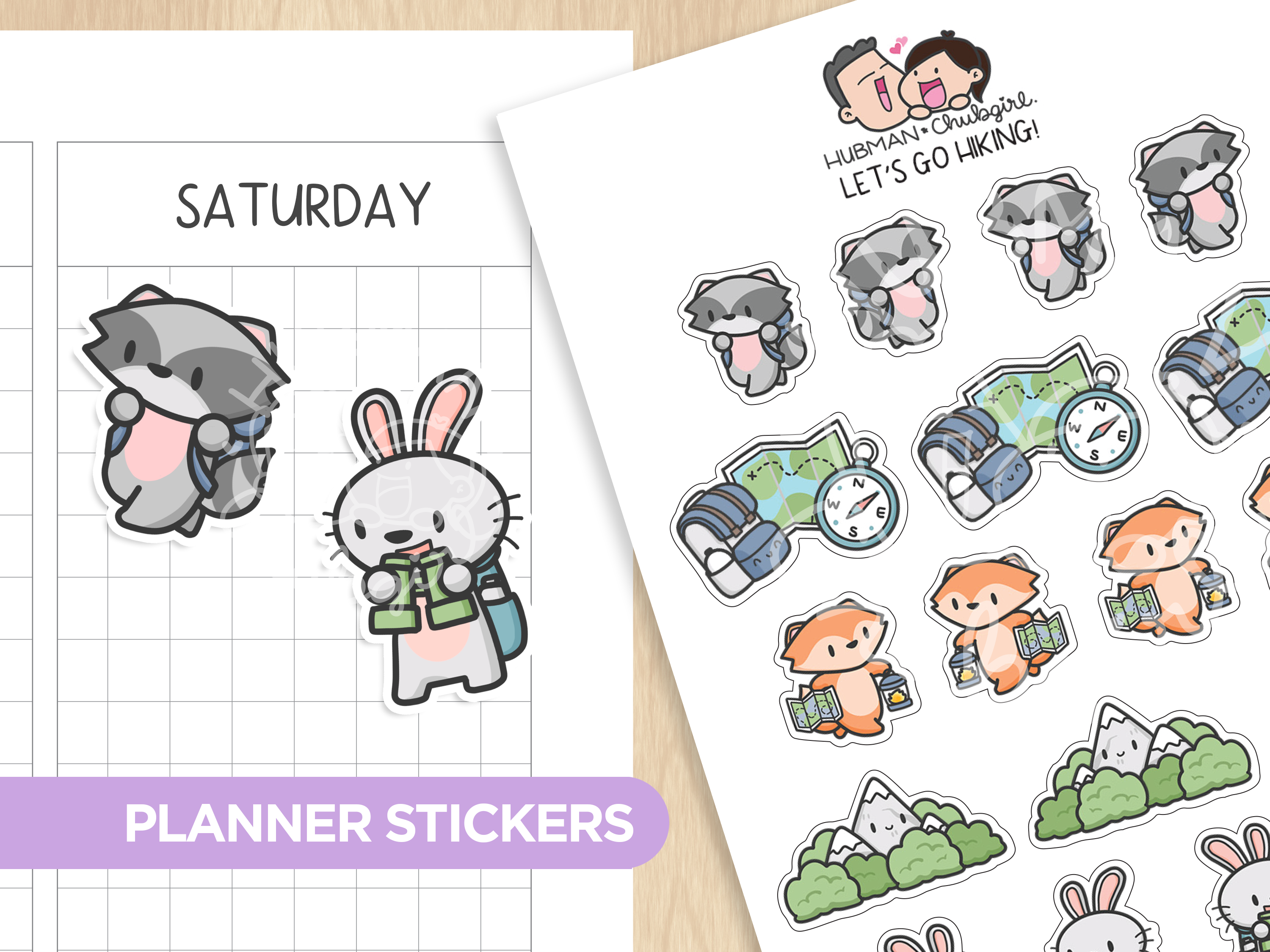 Happy Camping Sticker Set