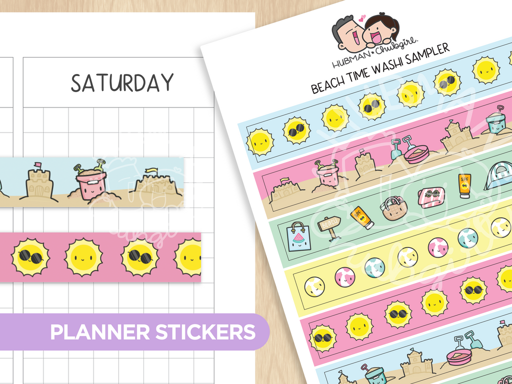 Beach Time Washi Sampler Planner Stickers – Hubman and Chubgirl beach-time-washi-sampler-planner-stickers-hubman-and-chubgirl