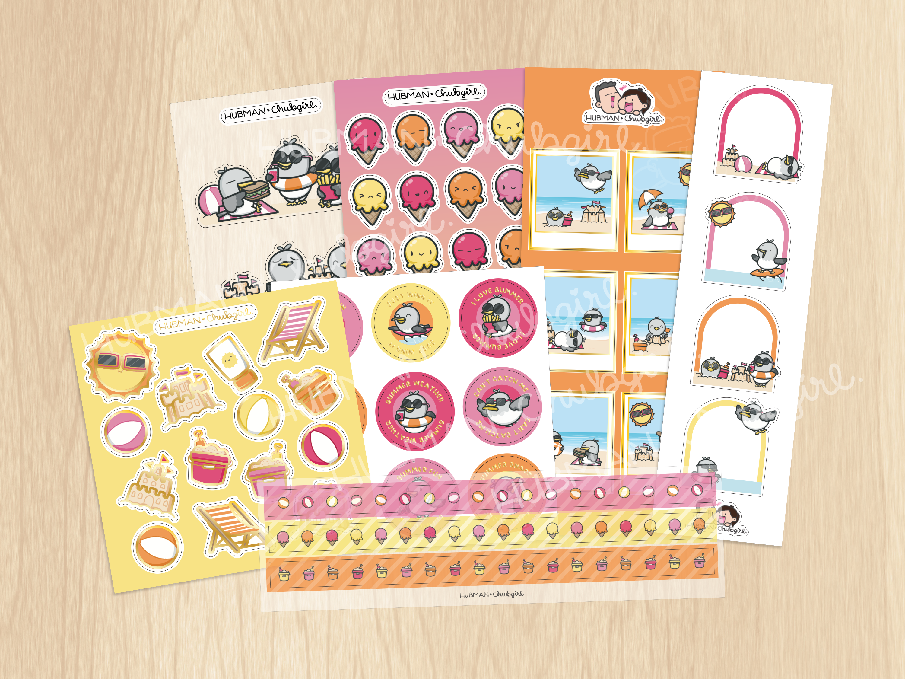 Beach Birds Variety Sticker Pack