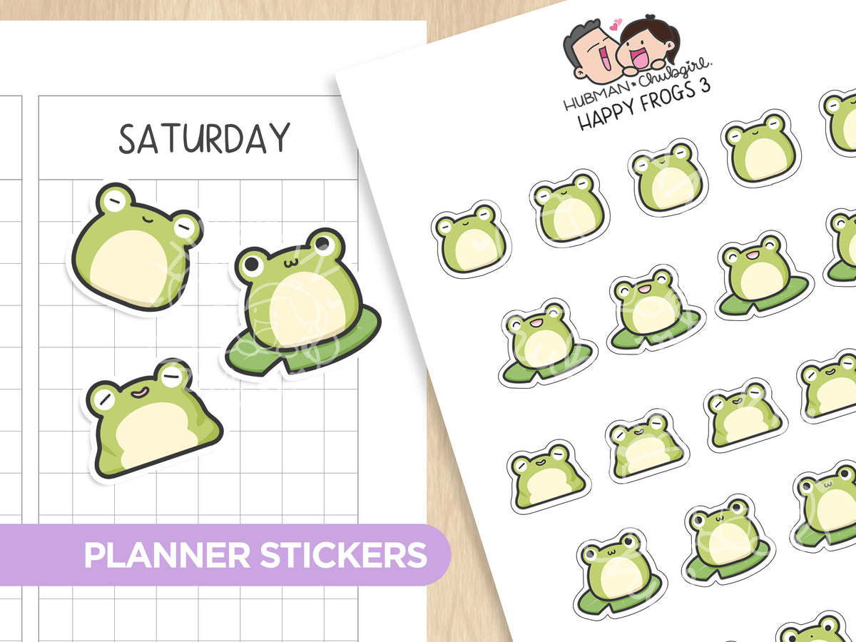Happy Frogs 3 Planner Stickers – Hubman and Chubgirl