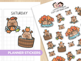 Cozy Capybara Soak Planner Stickers