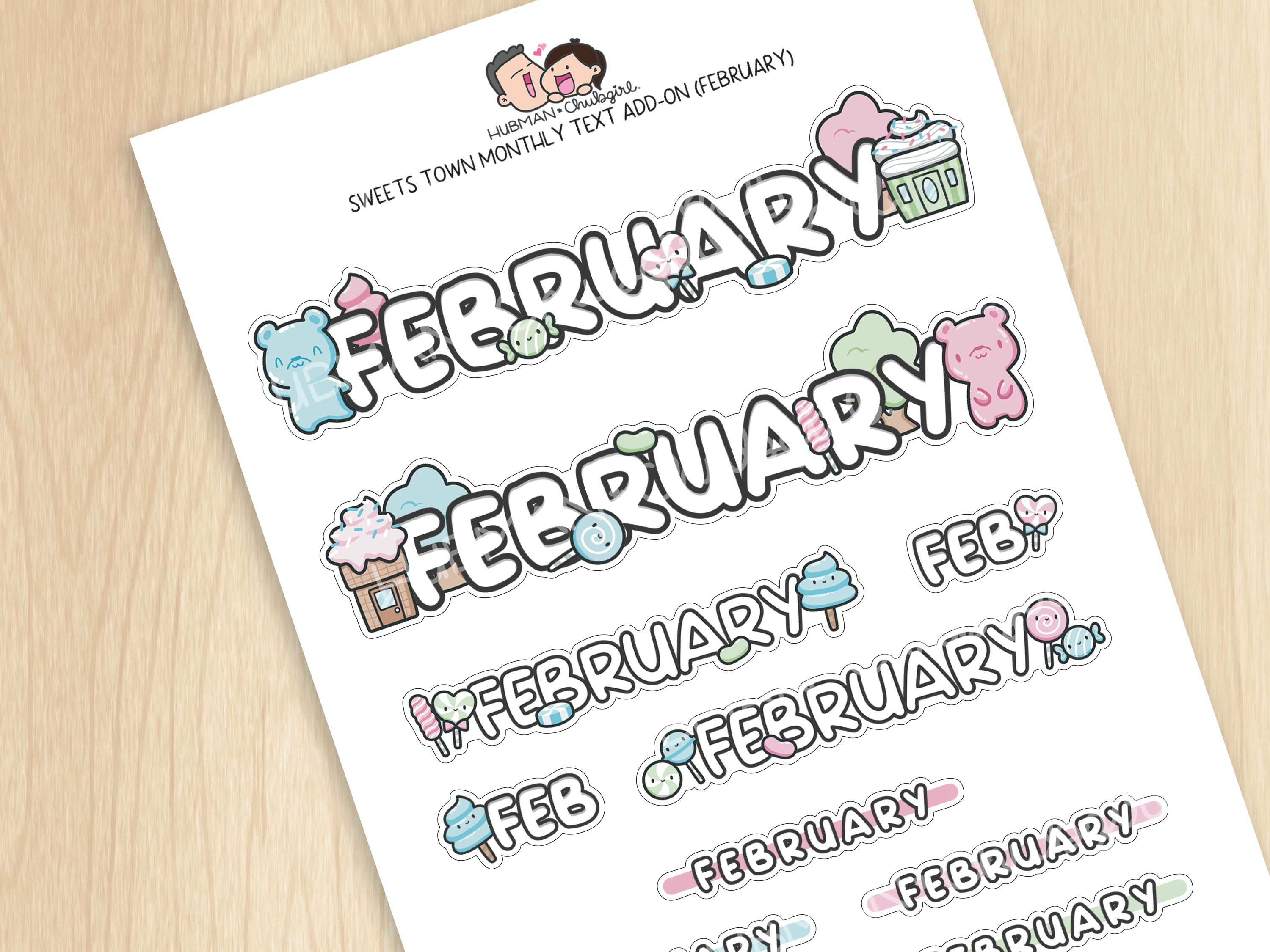 Sweets Town Monthly Text Add-on - February