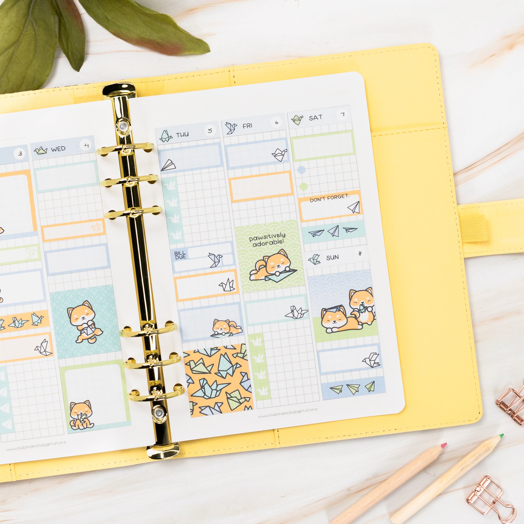 Vegan Leather Binder/Planner - Cute Bunnies