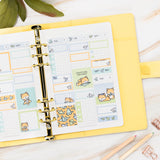 Vegan Leather Binder/Planner - Cute Bunnies