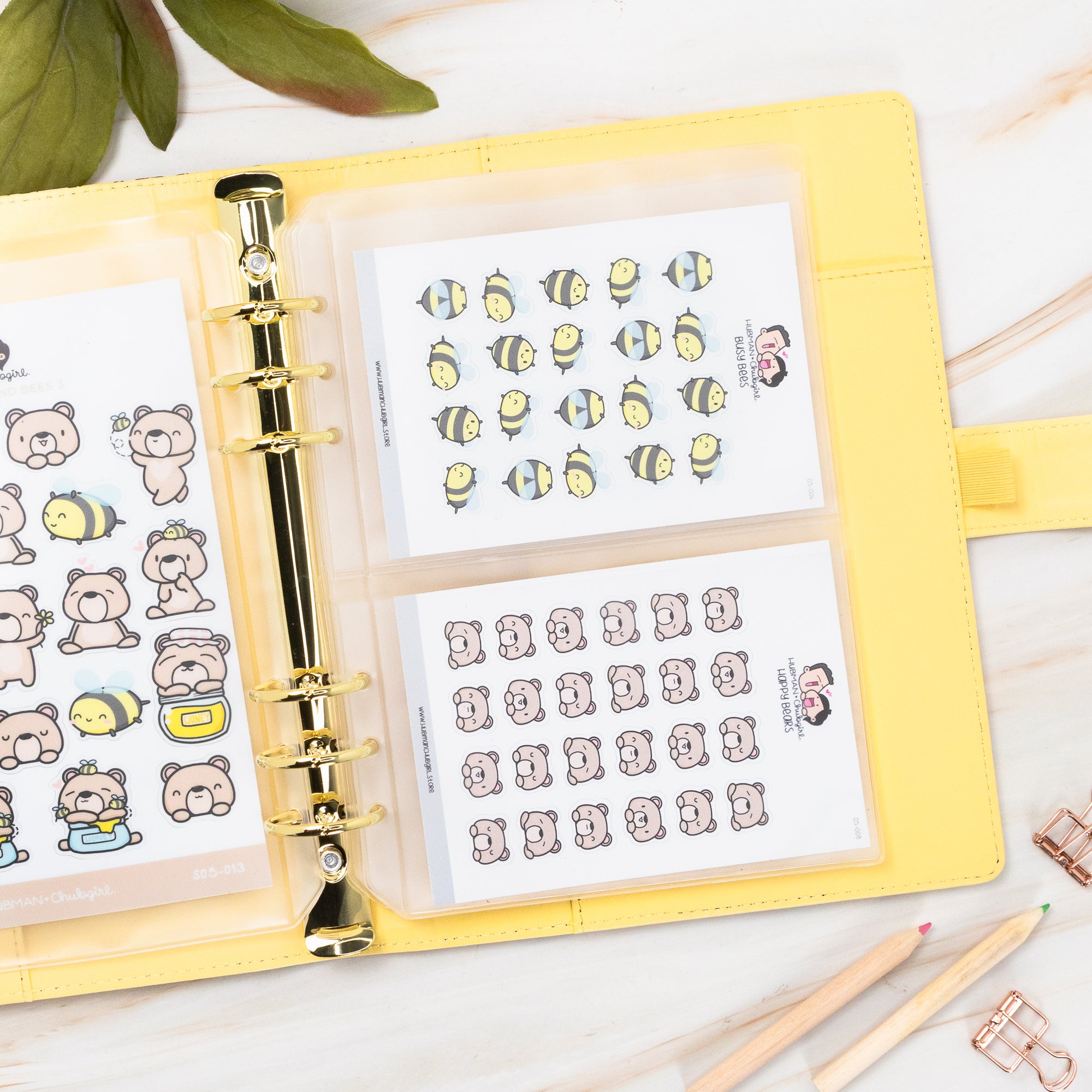 Vegan Leather Binder/Planner - Cute Bunnies