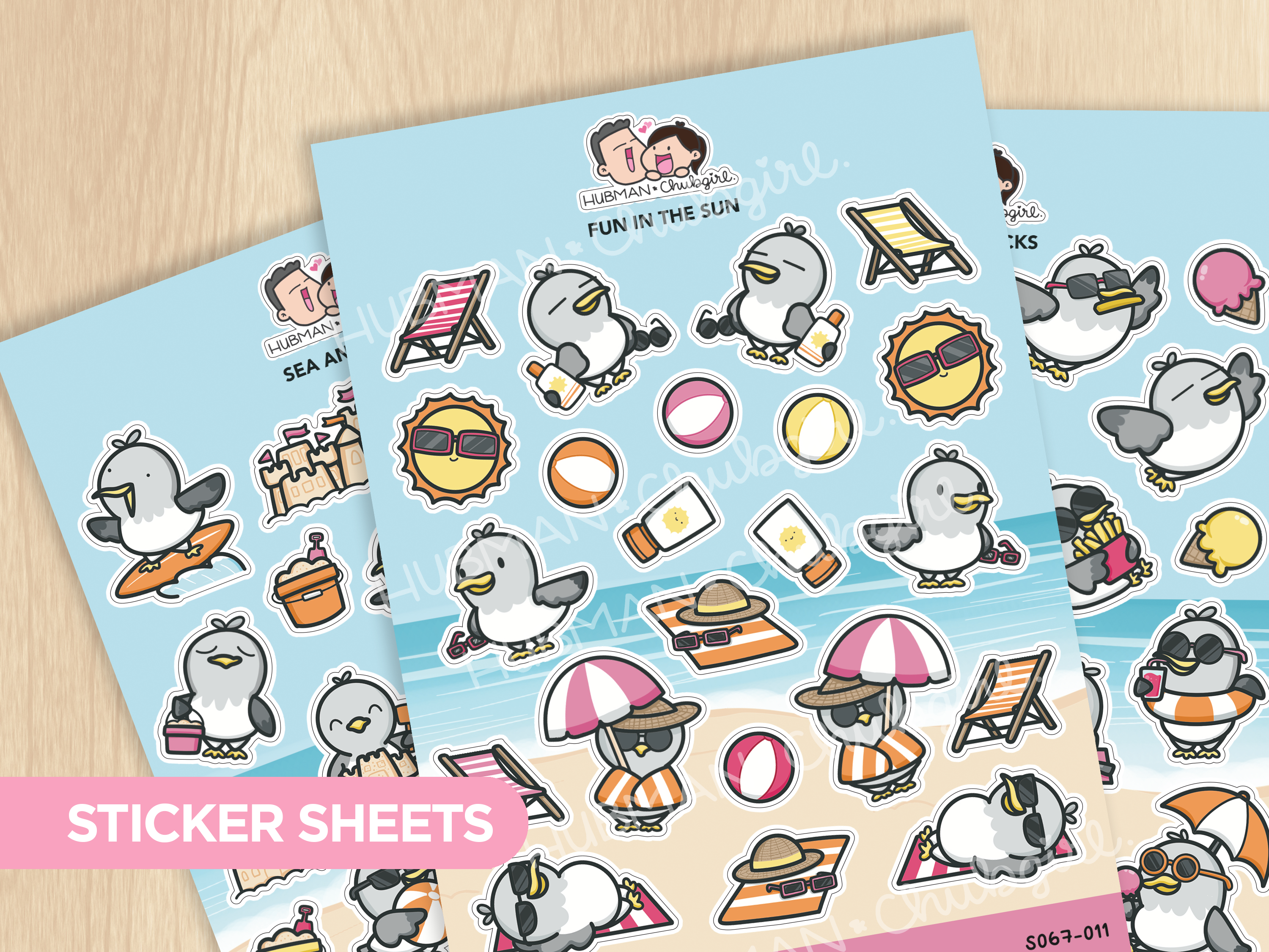 Beach Birds Sticker Sheets (Set of 3)