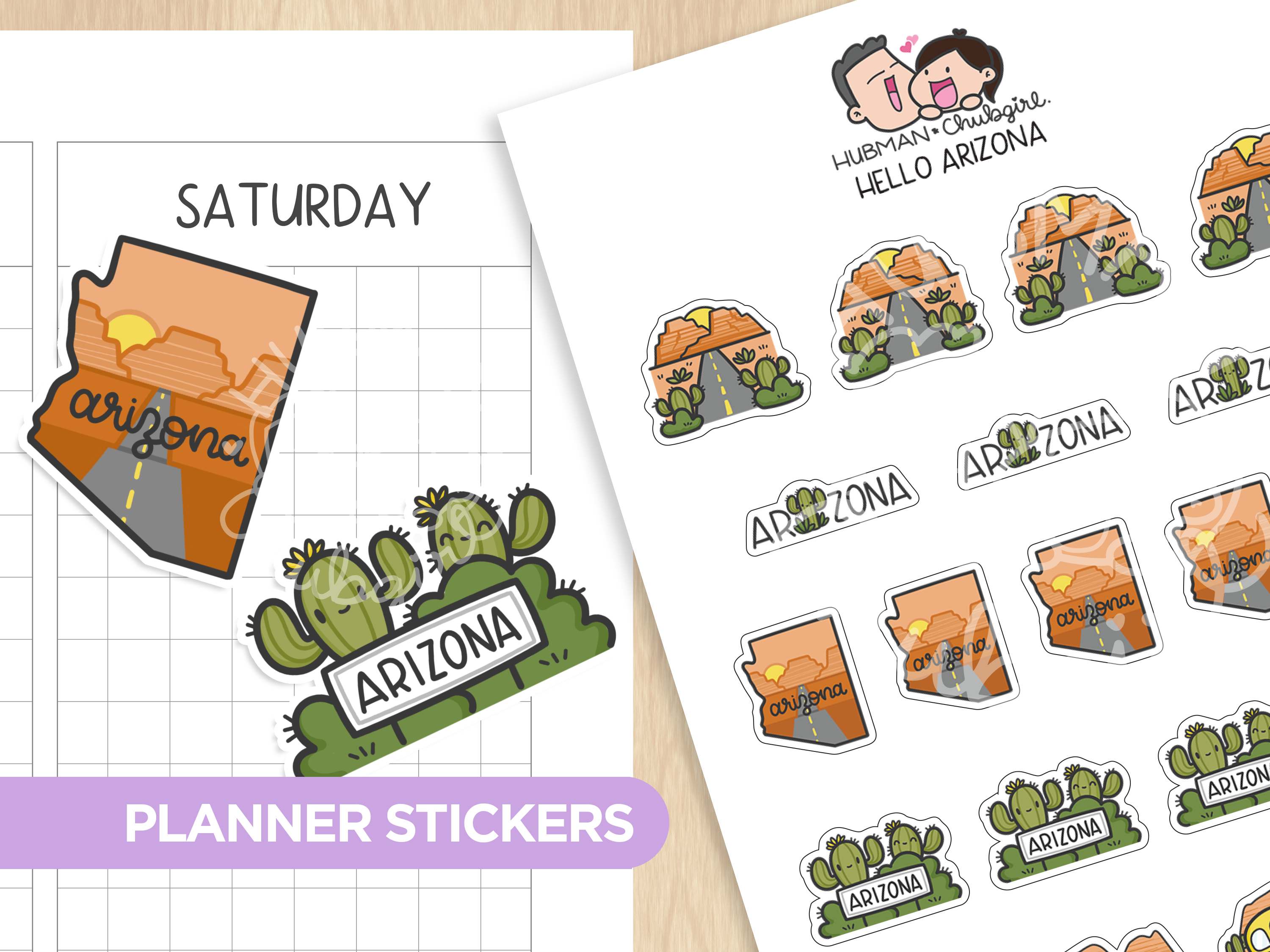 Hello Arizona Planner Stickers