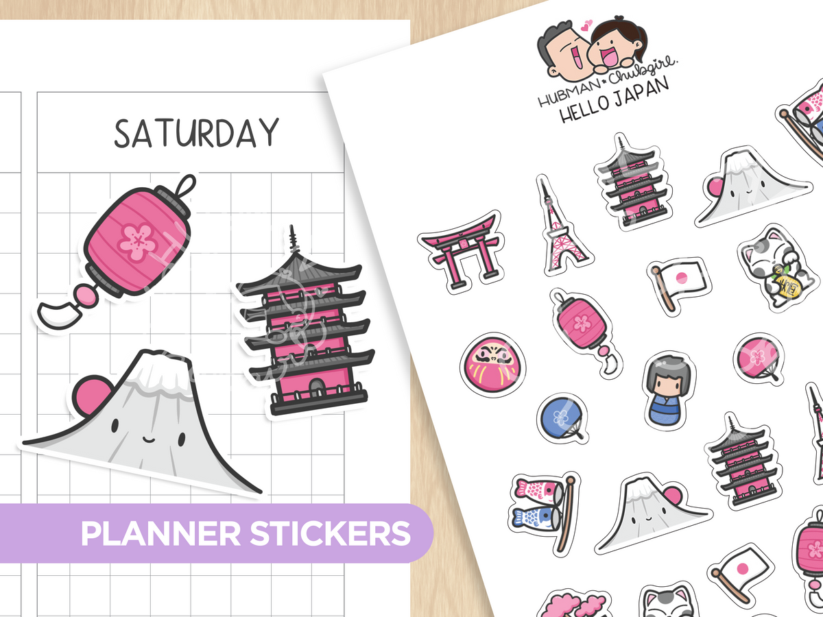 Hello Japan Planner Stickers – Hubman and Chubgirl