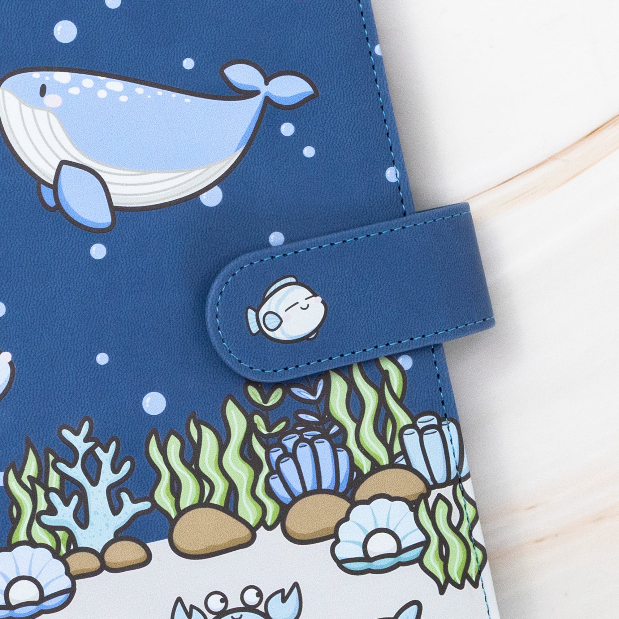 Vegan Leather Binder/Planner - Sea Friends