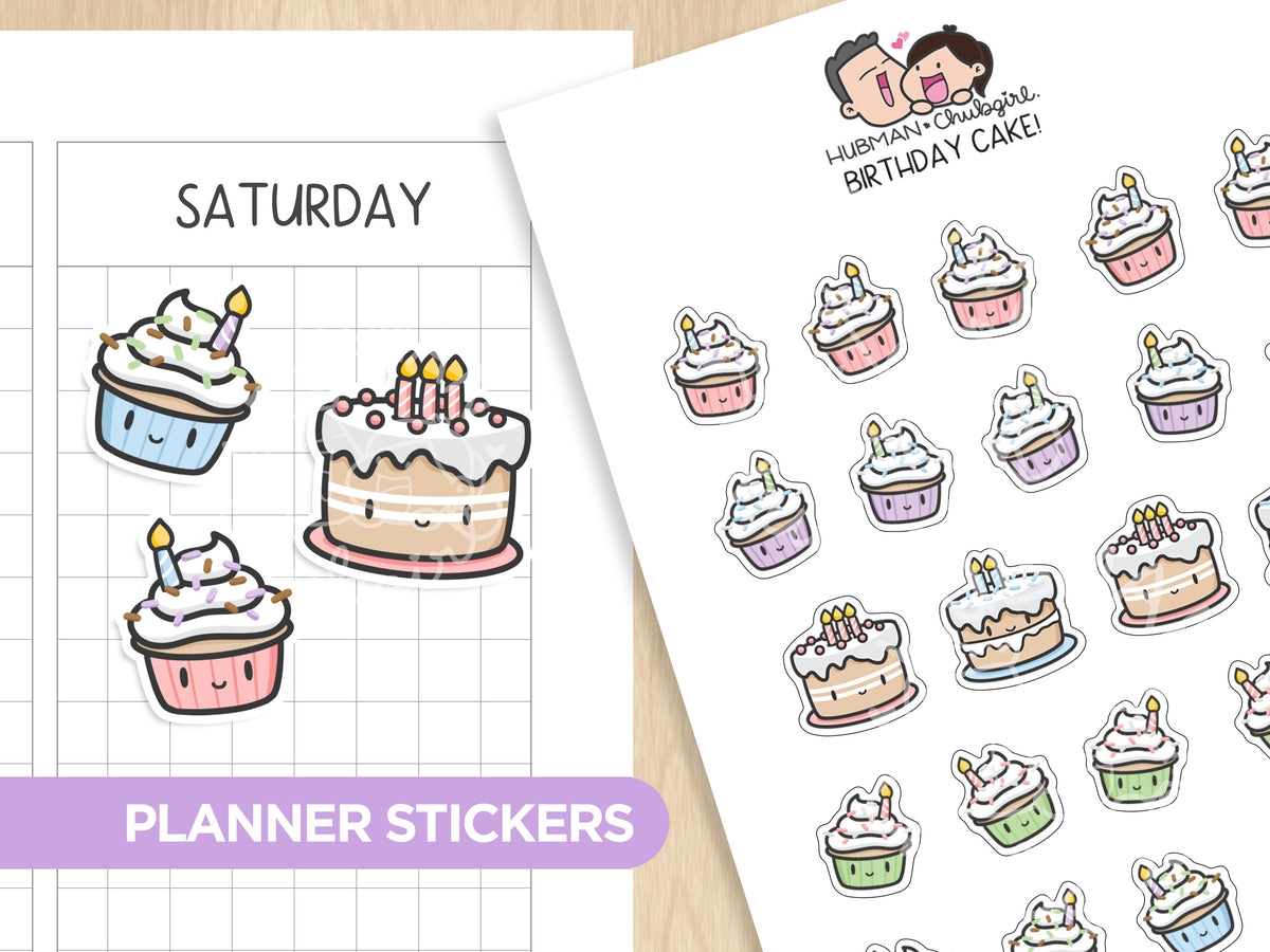 Birthday Cake! Planner Stickers