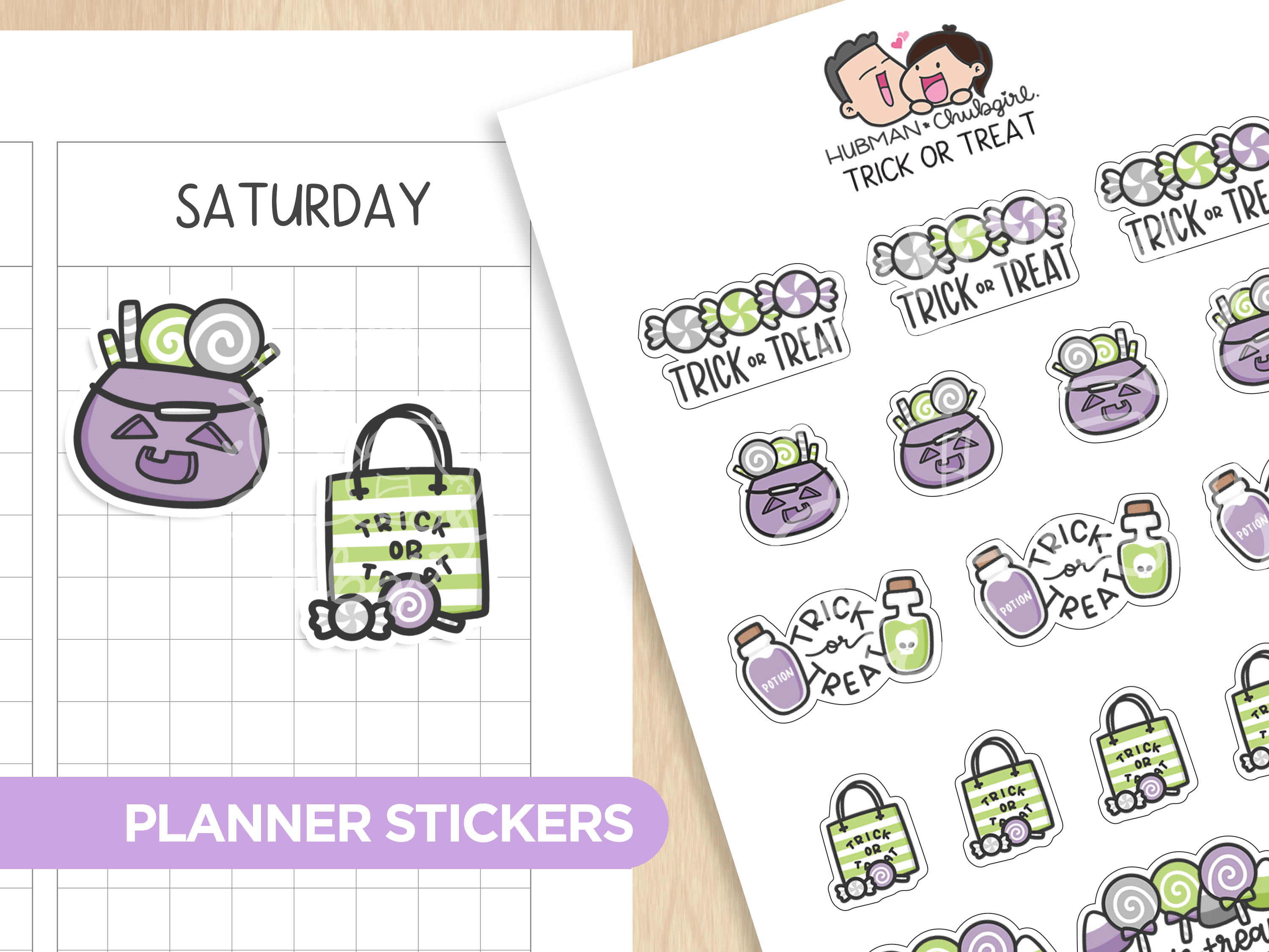 Trick or Treat Planner Stickers