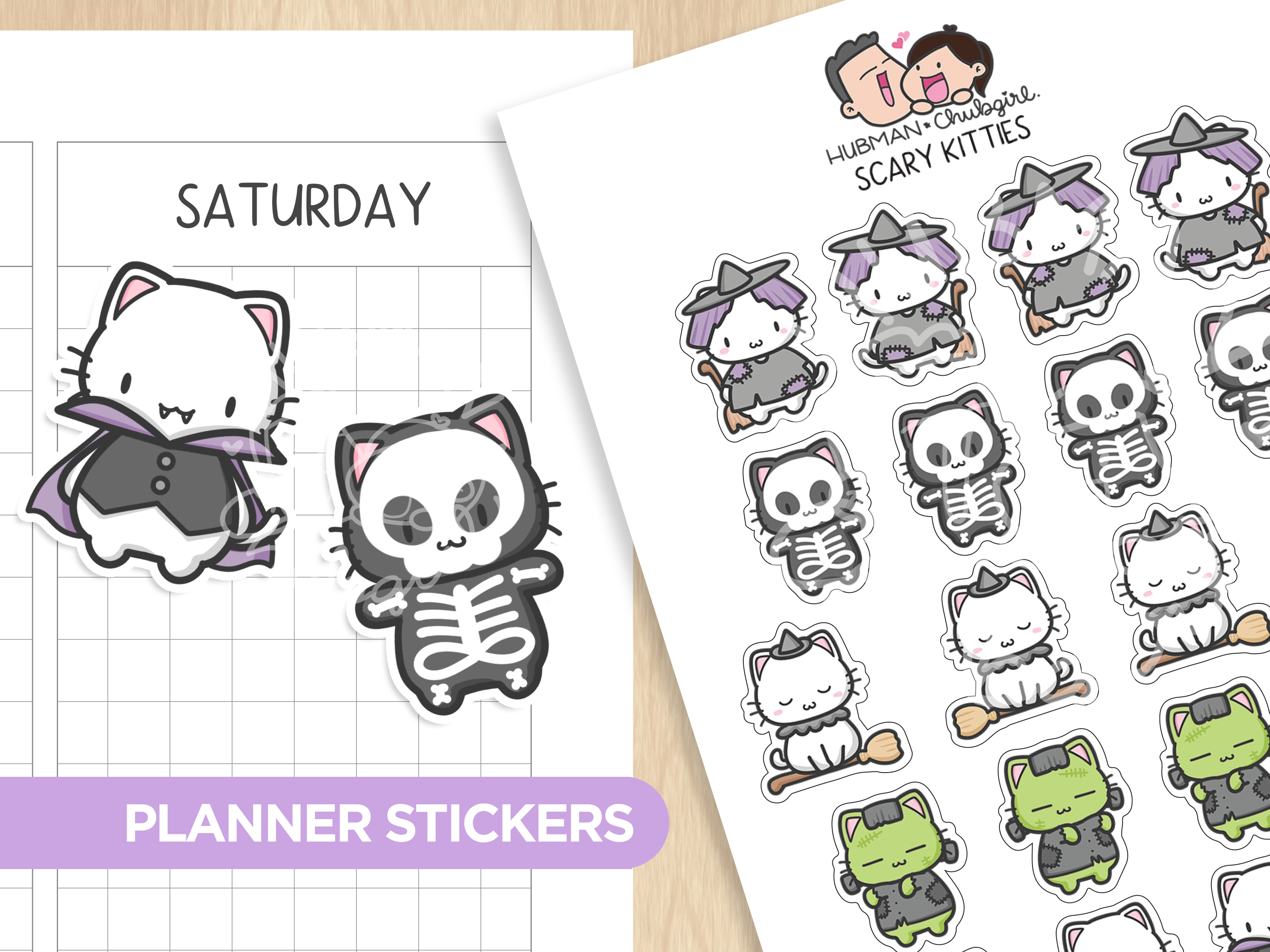 Scary Kitties Planner Stickers