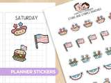 Stars and Stripes Snackies Planner Stickers