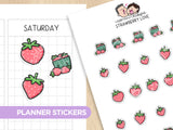 Strawberry Love Planner Stickers