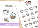 Black Tea Planner Stickers