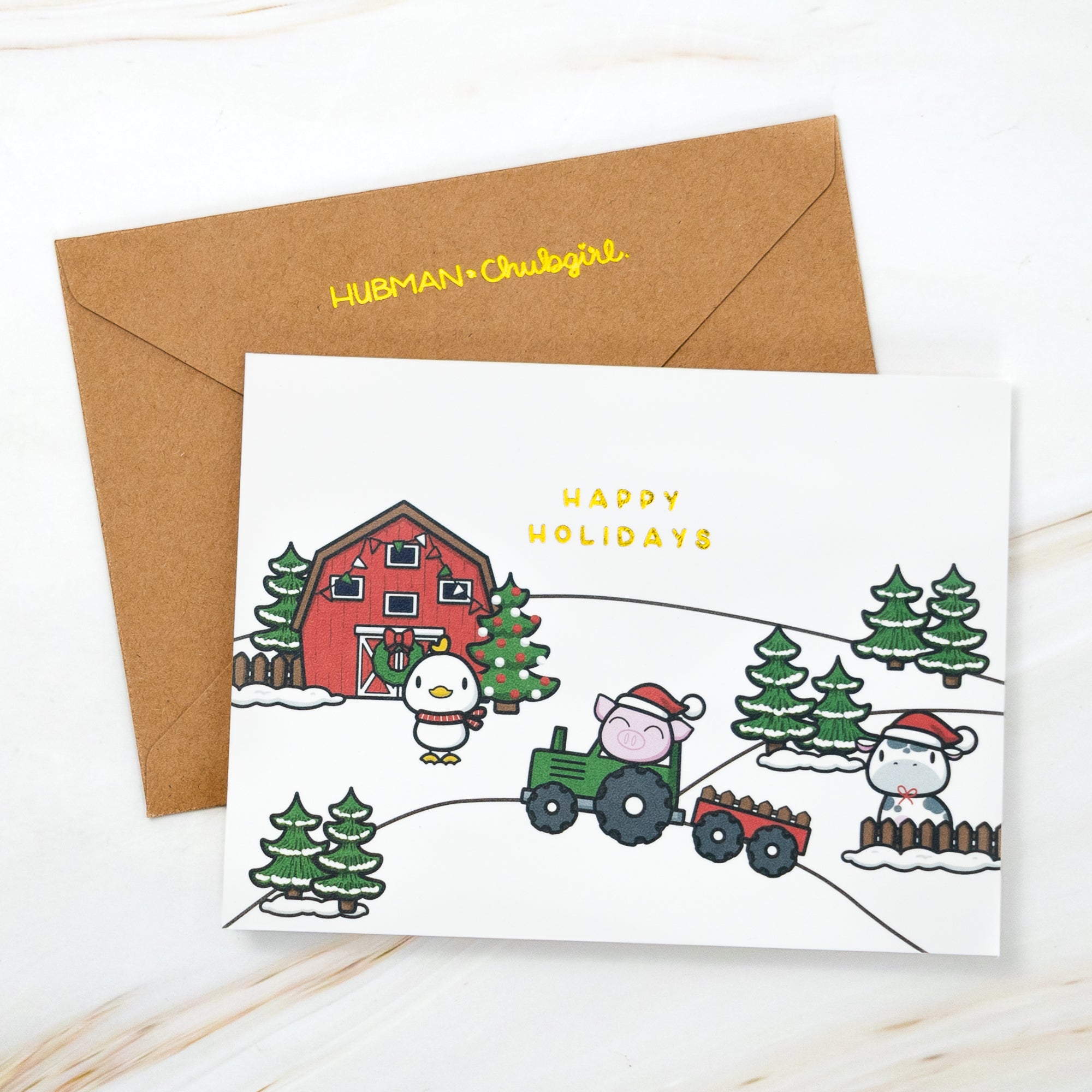 Festive Farm Greeting Cards (Set of 5)