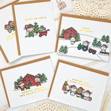 Festive Farm Greeting Cards (Set of 5)