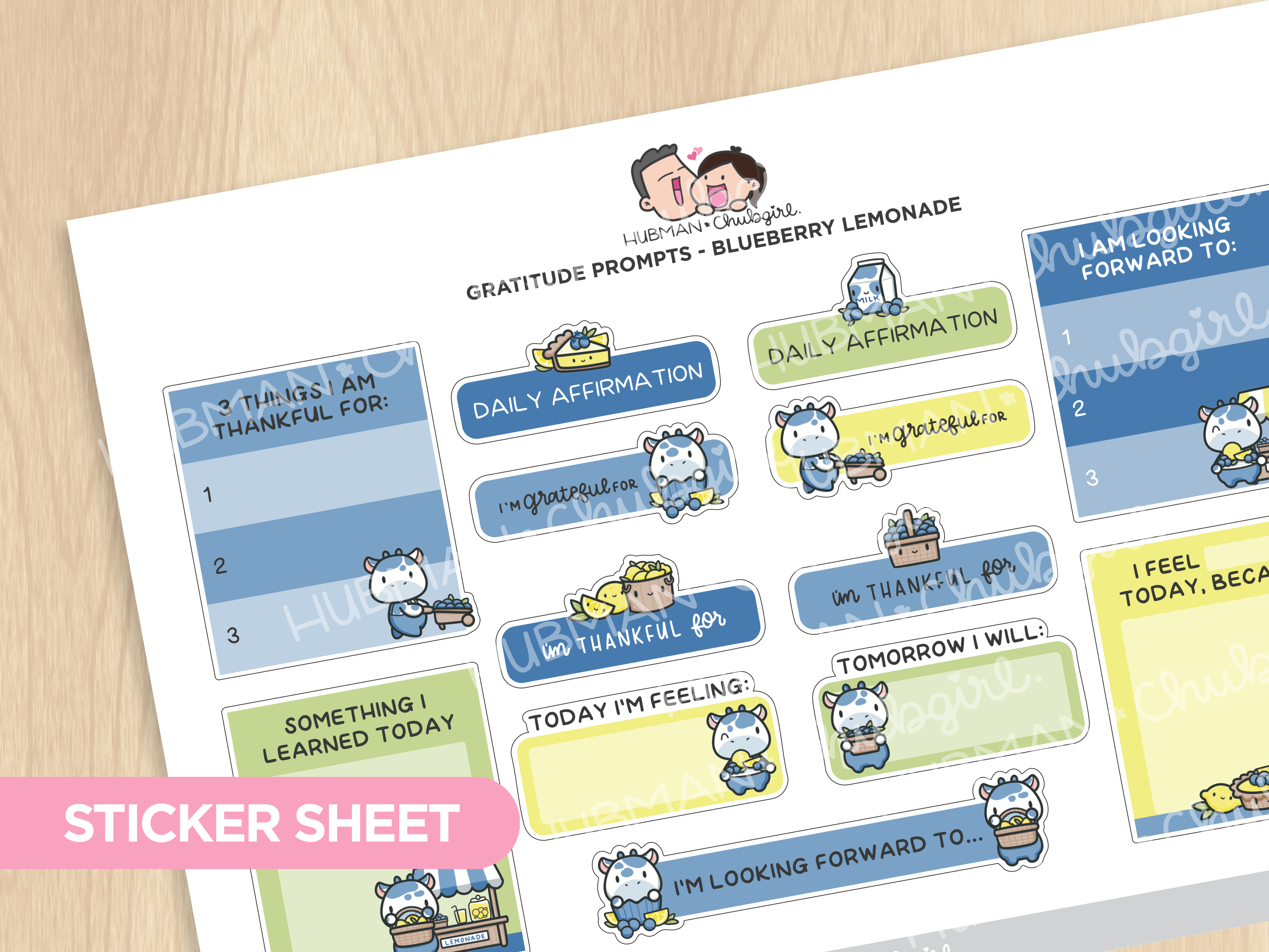 Blueberry Lemonade Journaling Extras Sticker Set