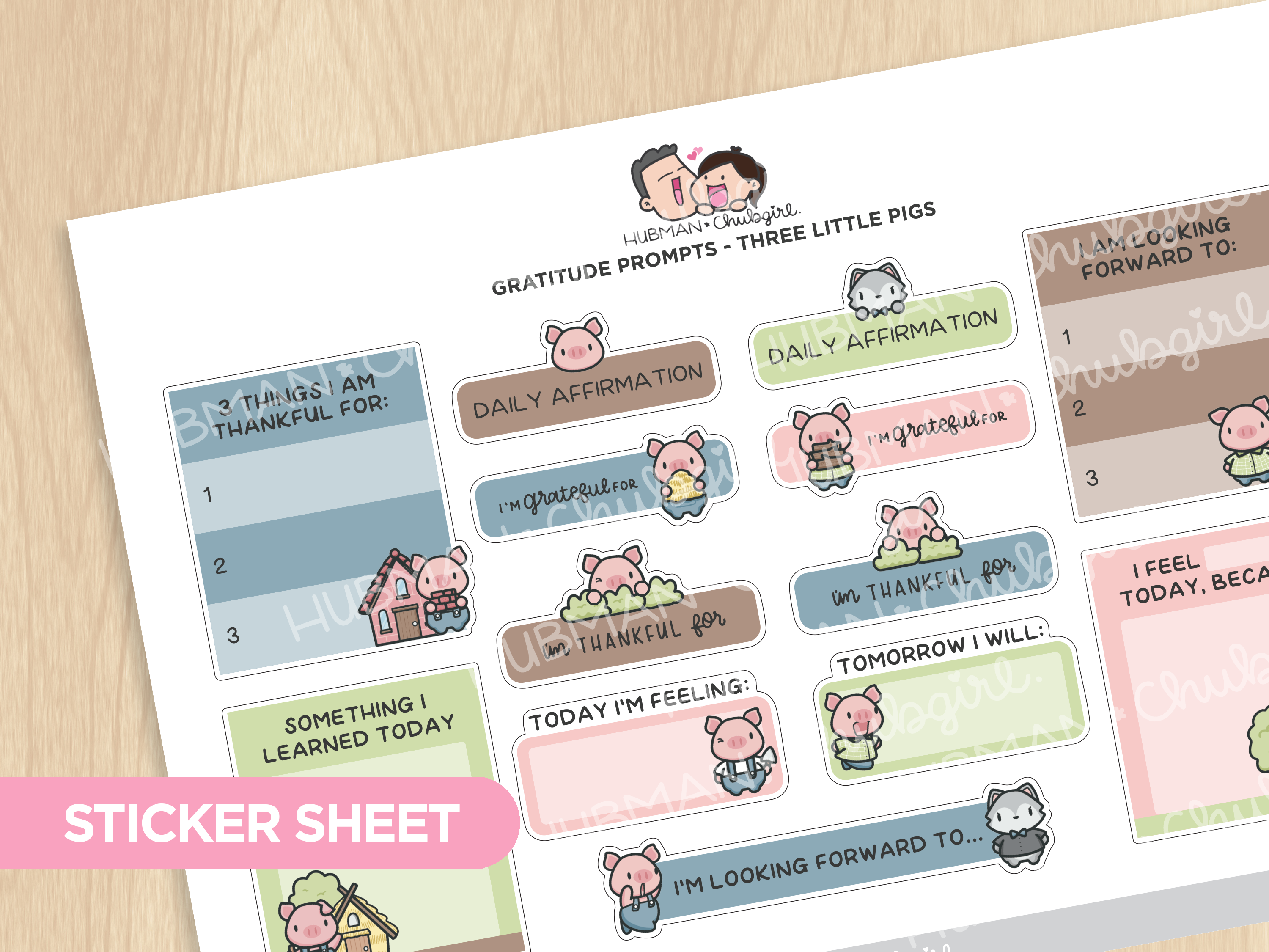 Gratitude Prompts Three Little Pigs Theme