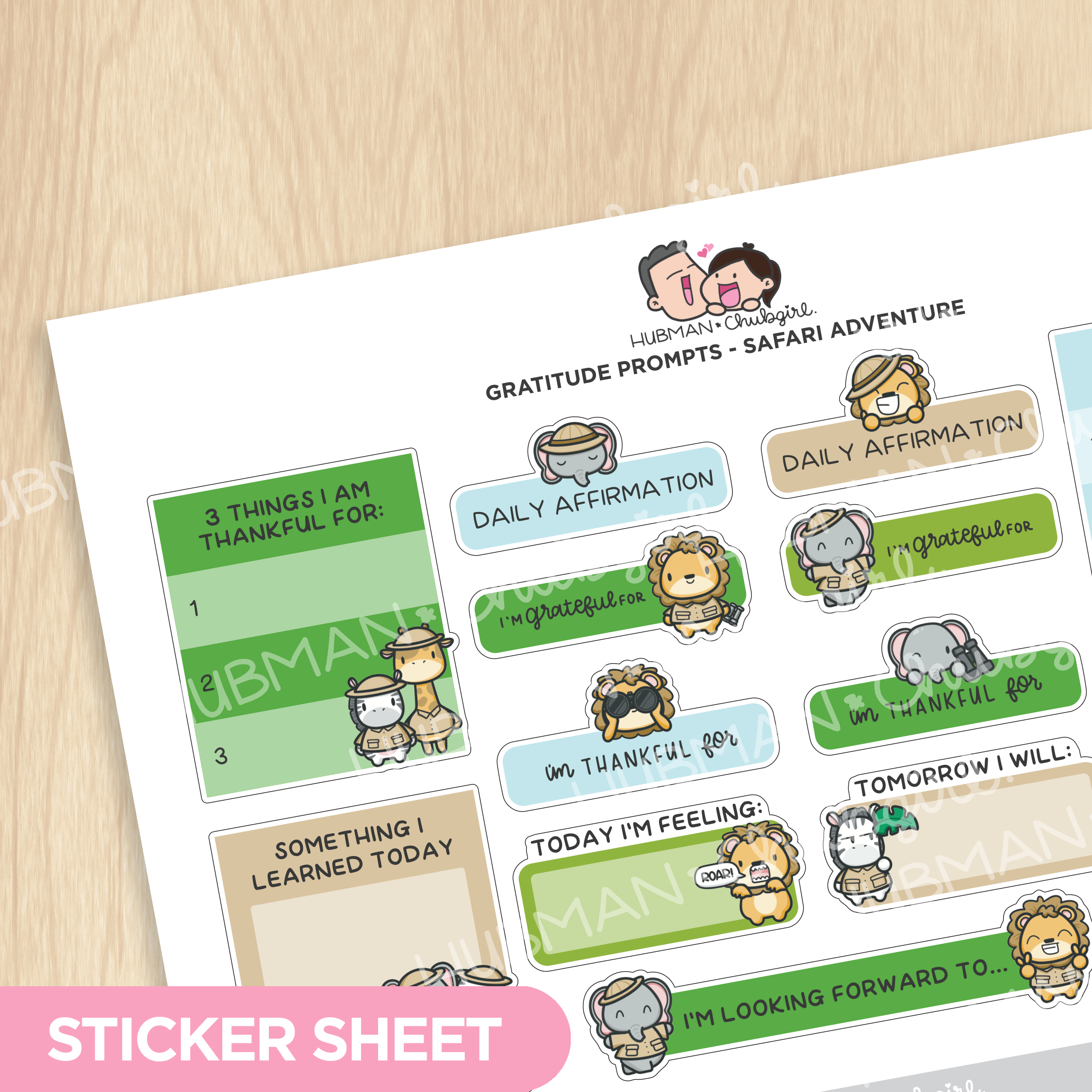 Safari Adventure Journaling Extras Sticker Set