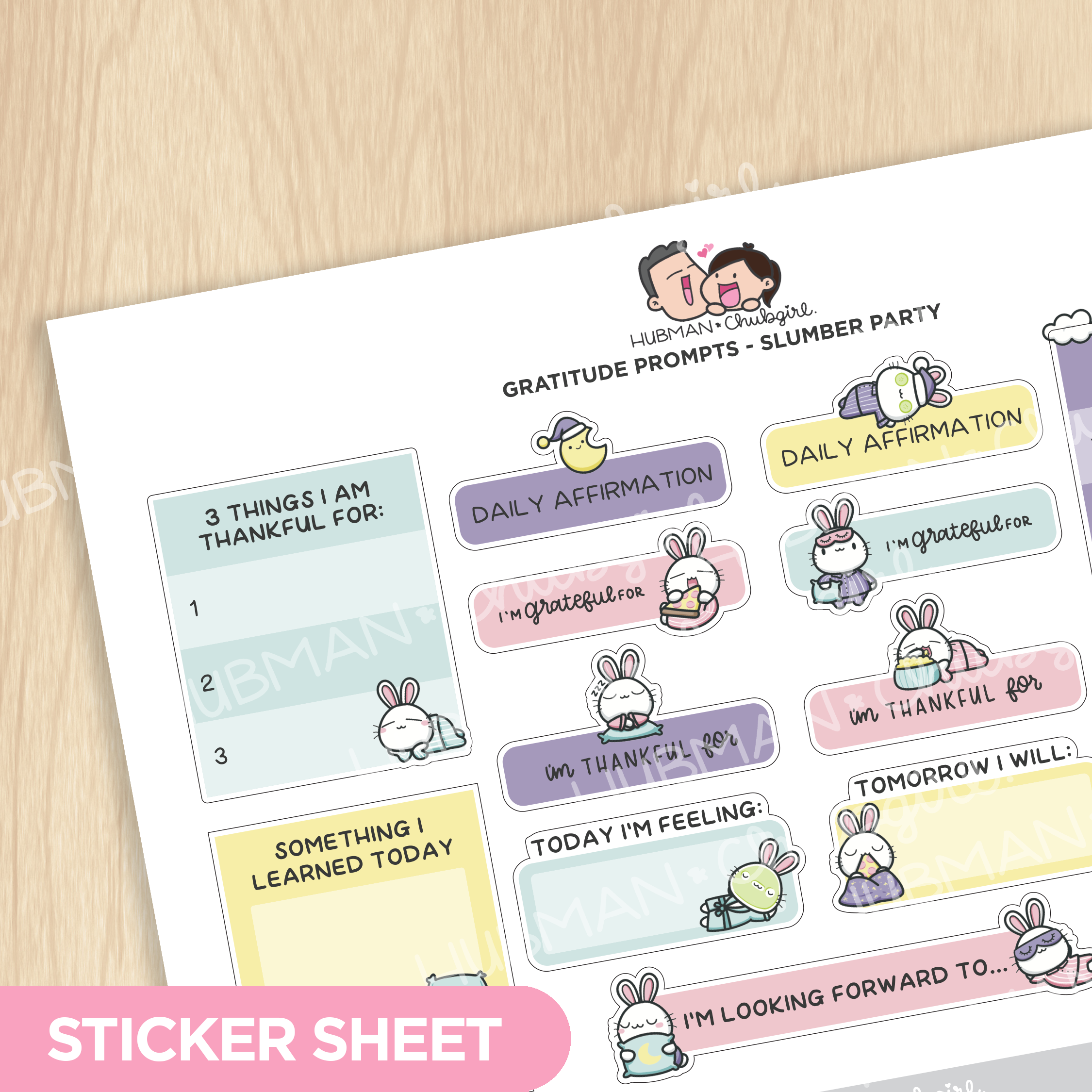 Gratitude Prompts Slumber Party Theme