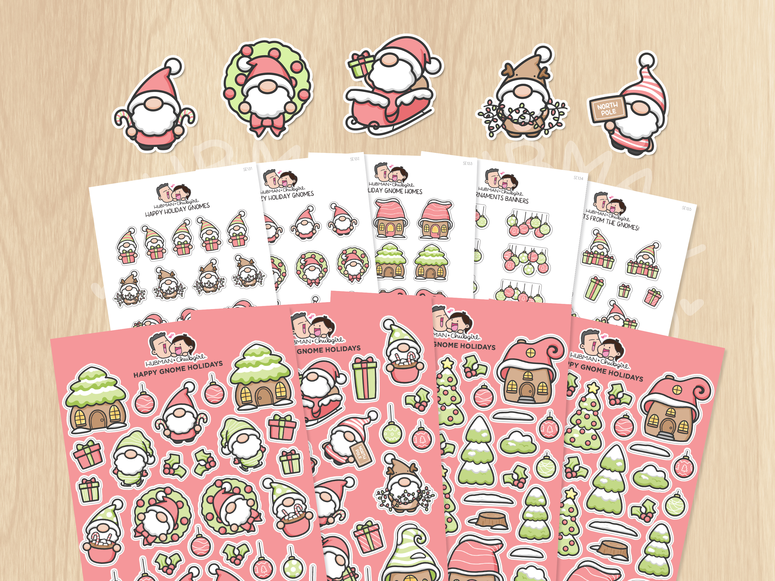Xmas Gnomes Sticker Set