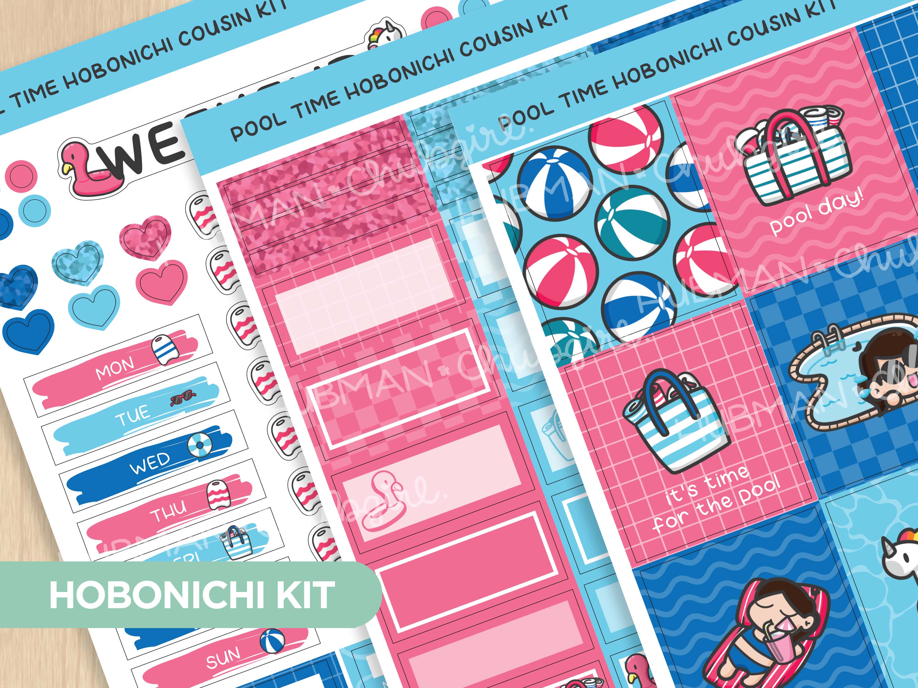 Pool Time Hobonichi Cousin Weekly Kit (Set of 3)