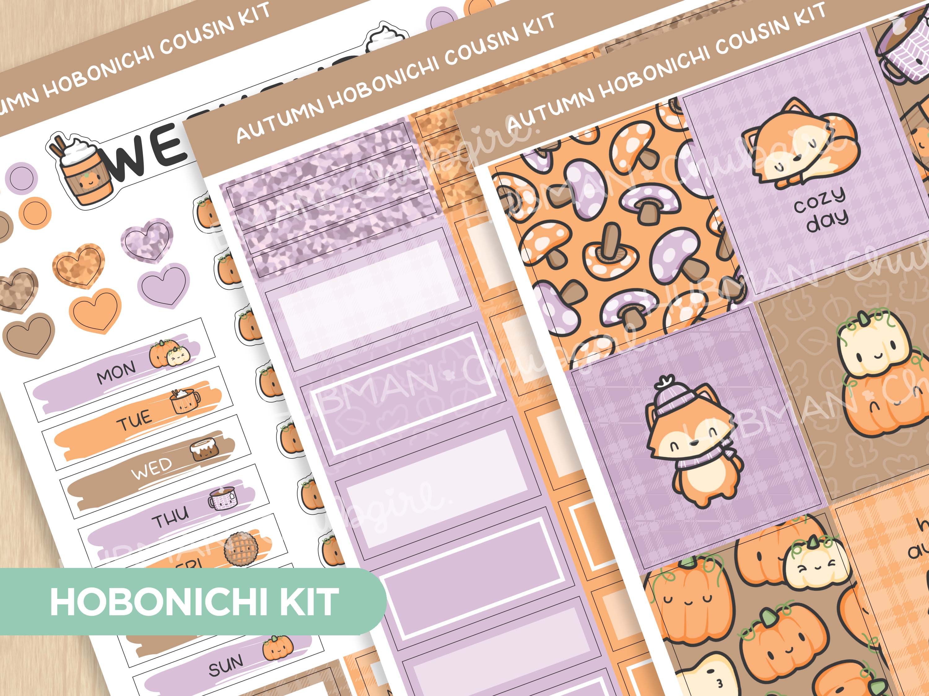Autumn Theme Hobonichi Cousin Weekly Kit (Set of 3)