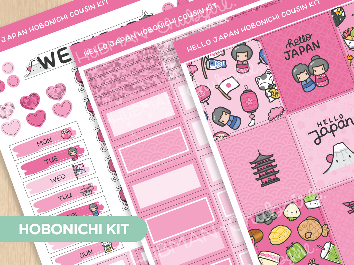 Hello Japan Theme Hobonichi Cousin Weekly Kit (Set of 3) – Hubman