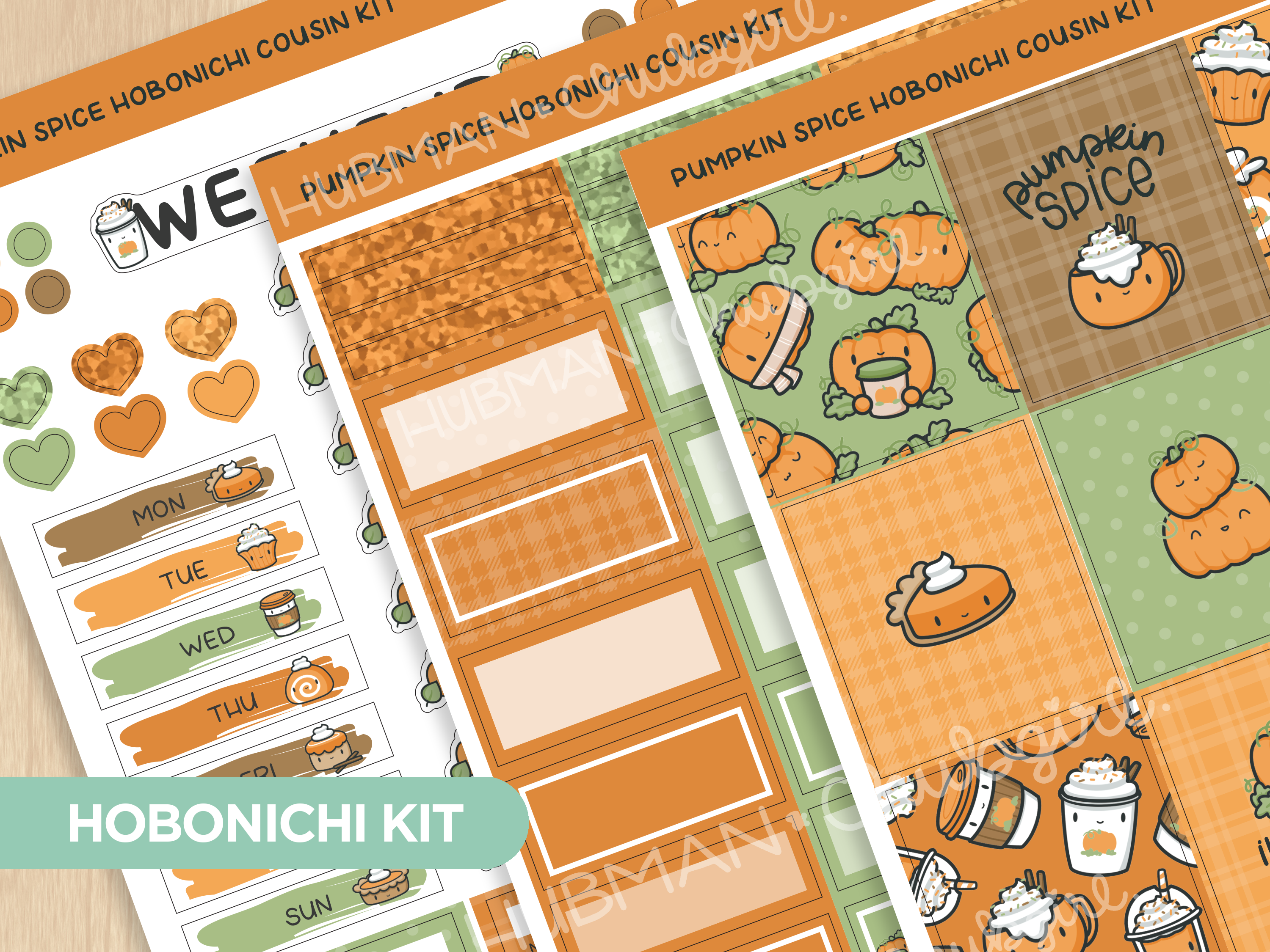 Pumpkin Spice Theme Hobonichi Cousin Weekly Kit (Set of 3)