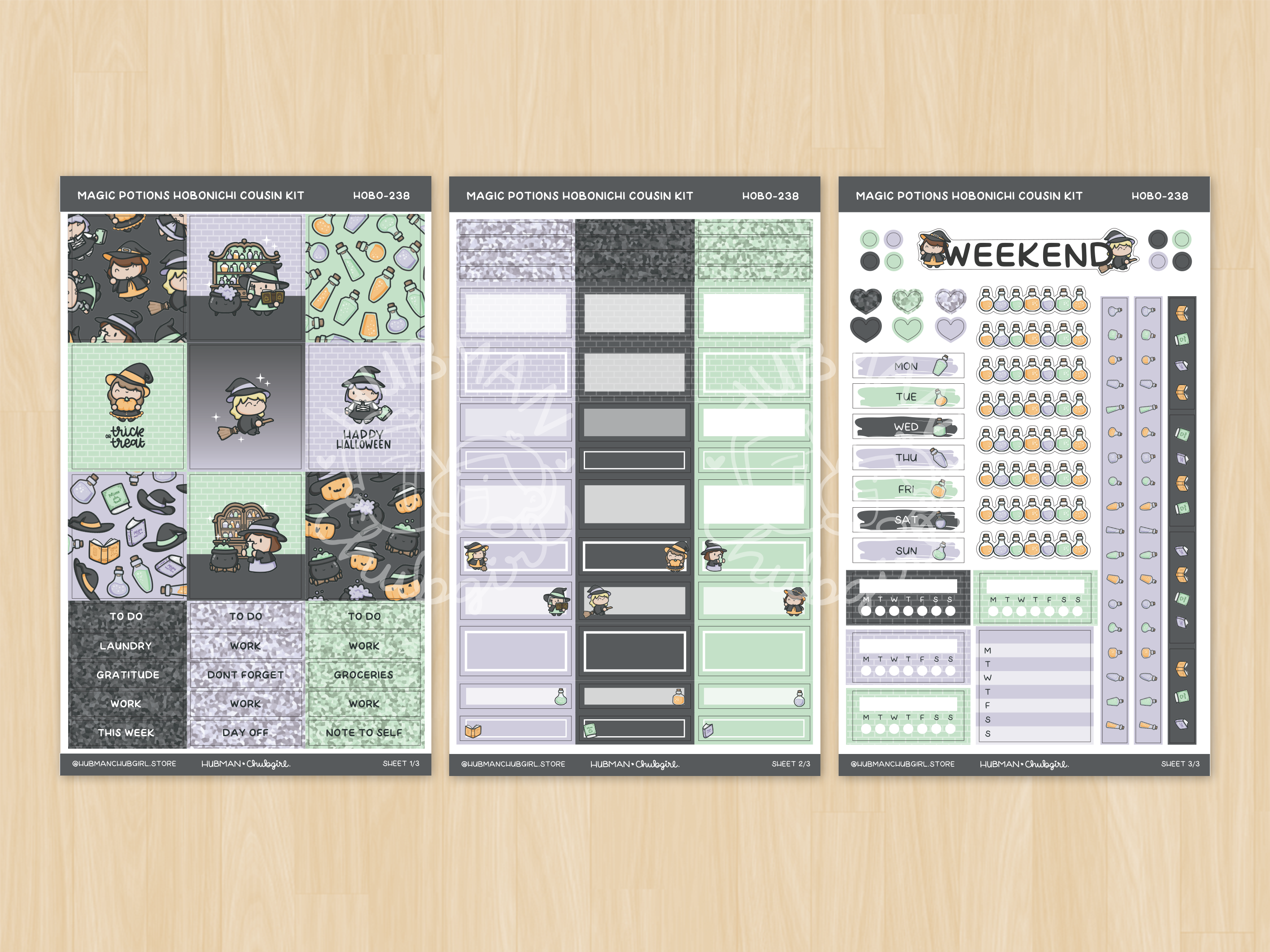 Magic Potions Theme Hobonichi Cousin Weekly Kit (Set of 3)