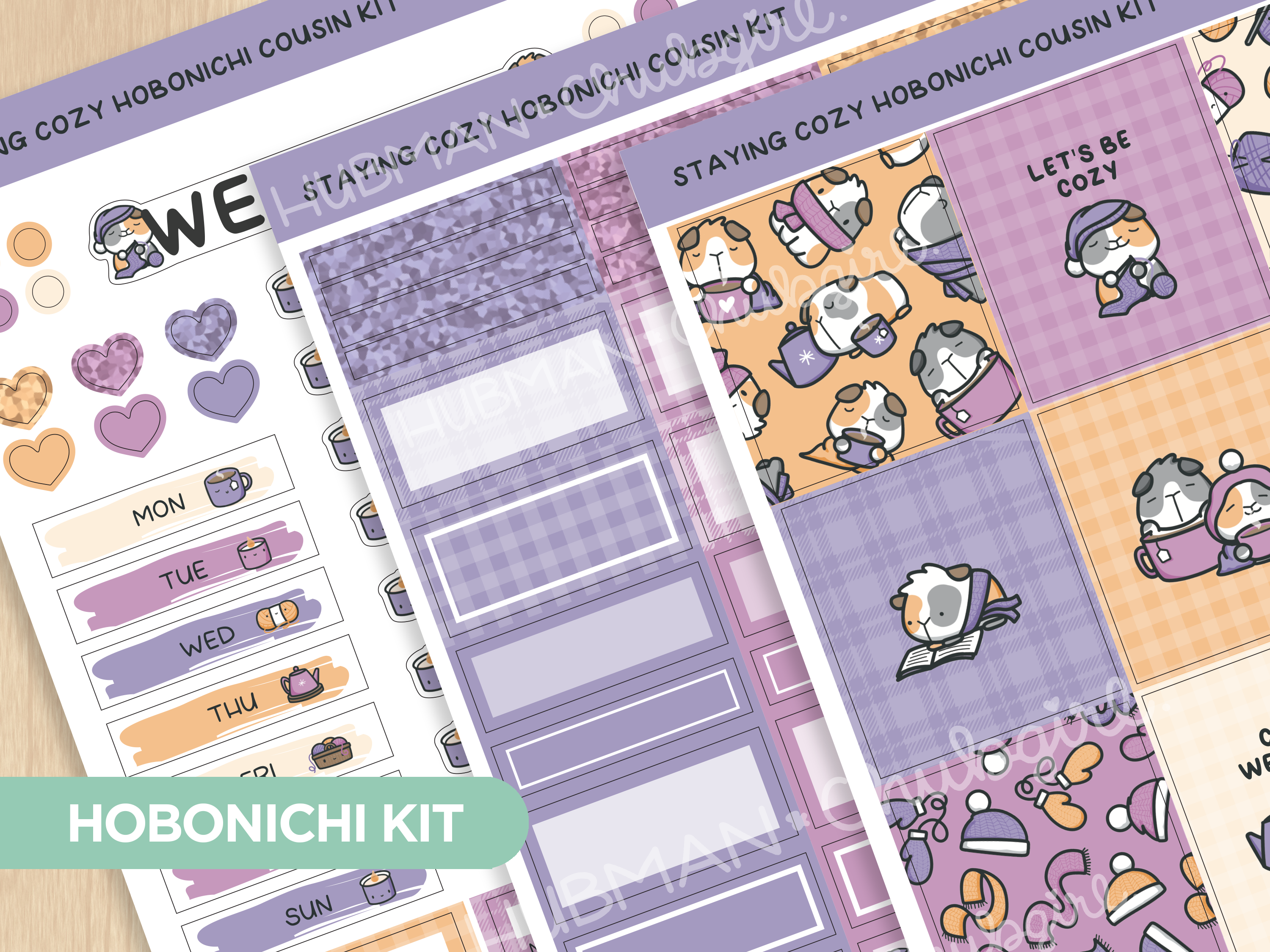 Staying Cozy Theme Hobonichi Cousin Weekly Kit (Set of 3)