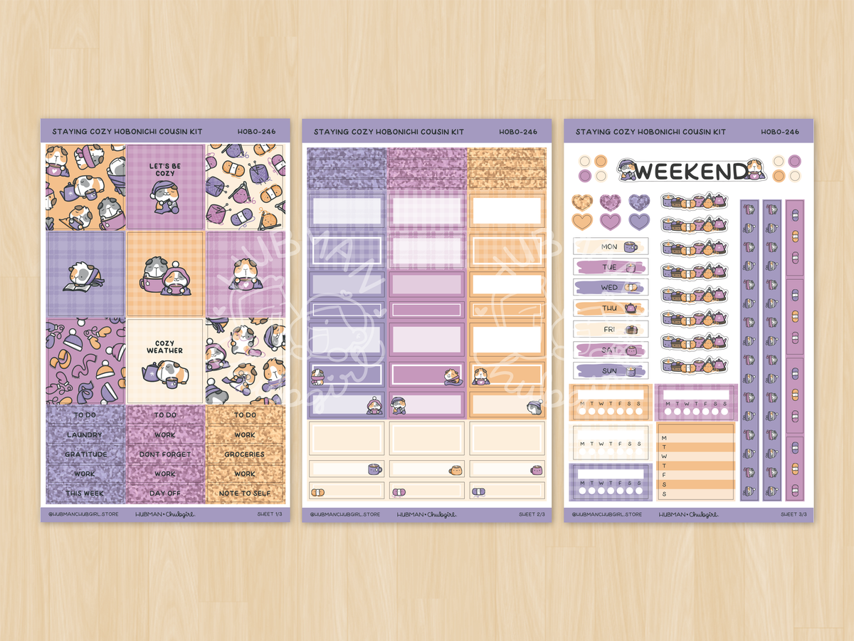 Staying Cozy Theme Hobonichi Cousin Weekly Kit (Set of 3) – Hubman and ...