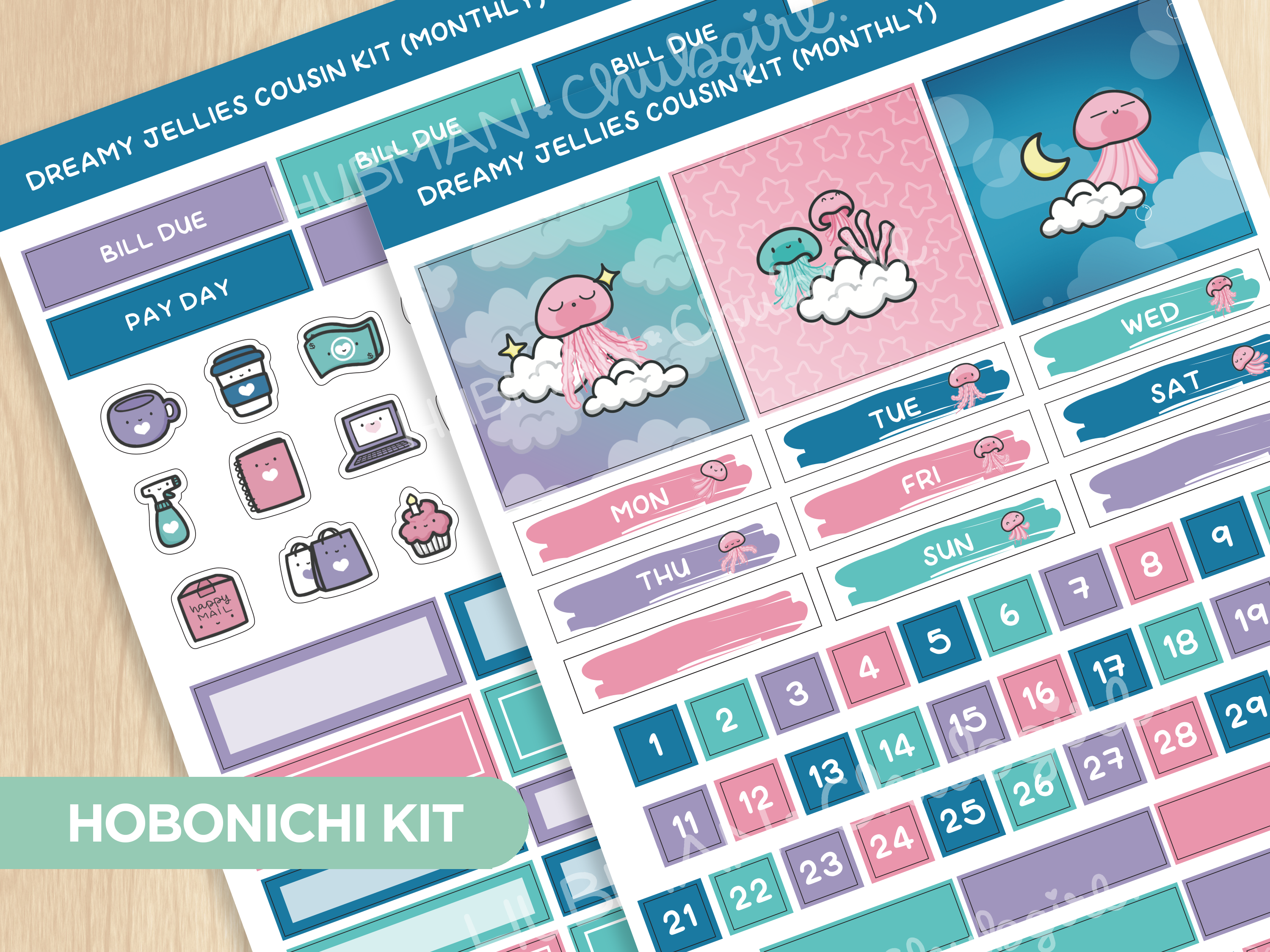 Dreamy Jellies Hobonichi Cousin Monthly Kit (Set of 2)